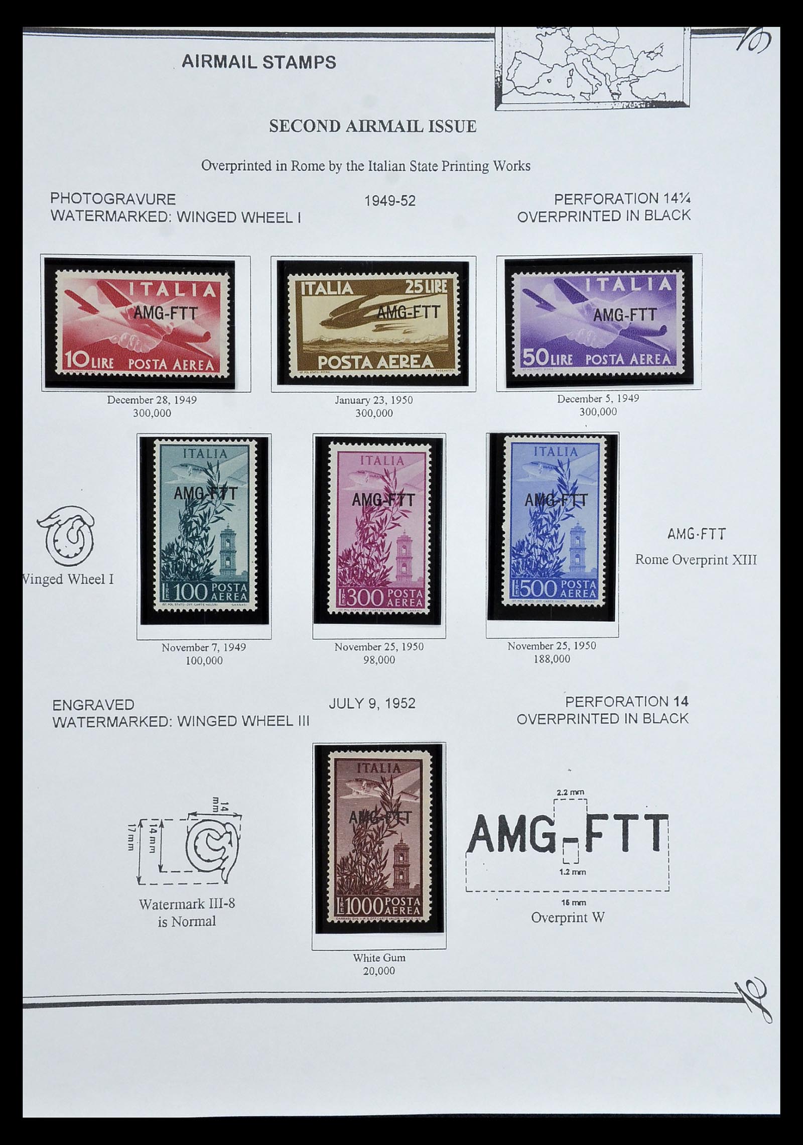 35109 096 - Postzegelverzameling 35109 AMG 1943-1952.