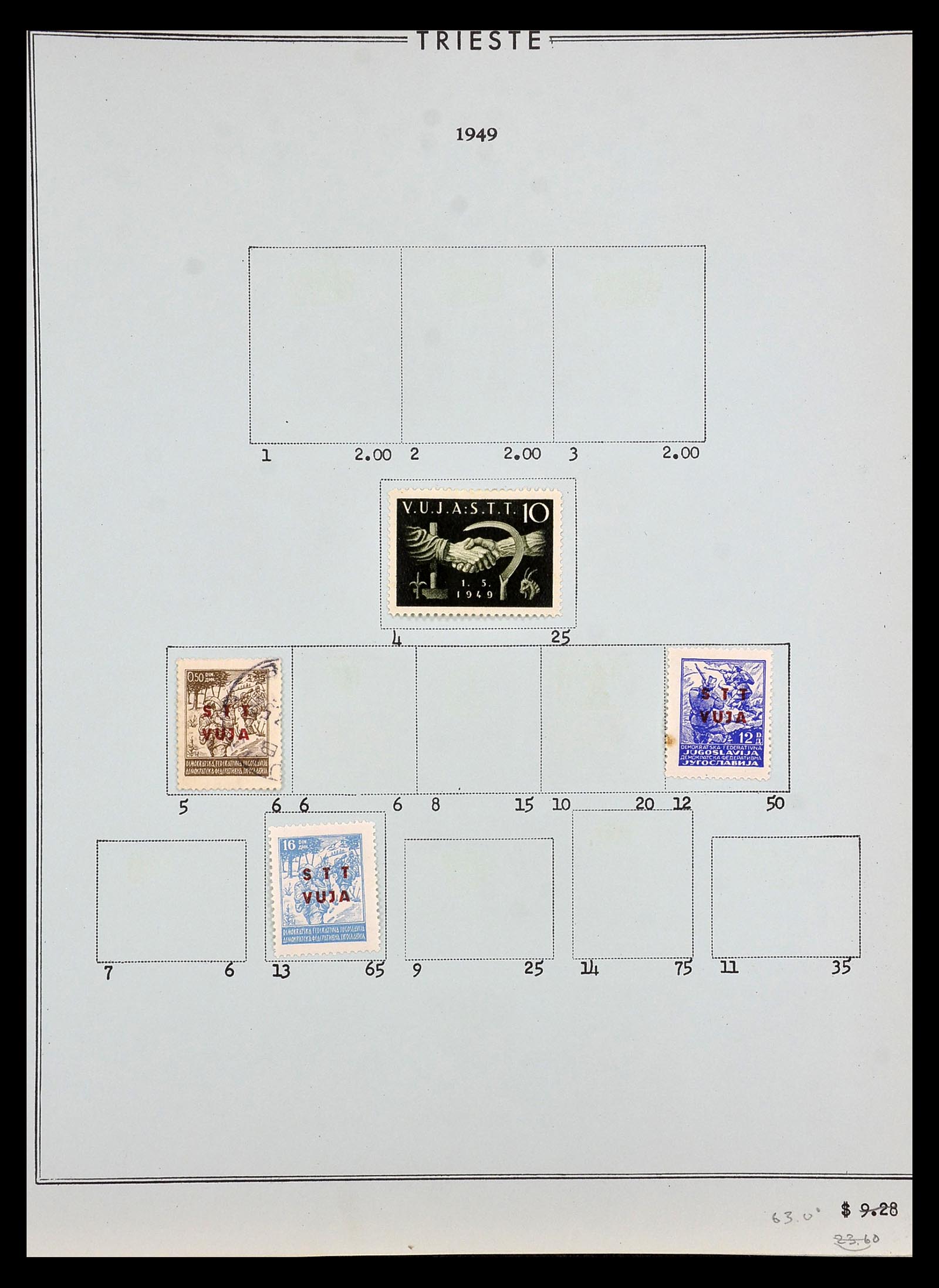 35109 098 - Postzegelverzameling 35109 AMG 1943-1952.