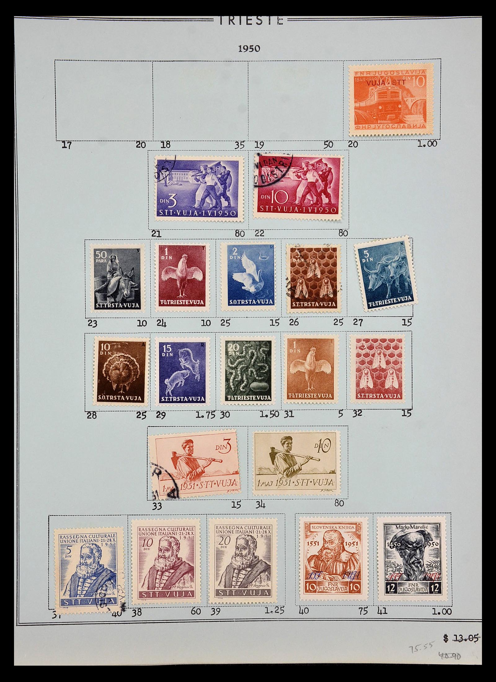 35109 099 - Postzegelverzameling 35109 AMG 1943-1952.