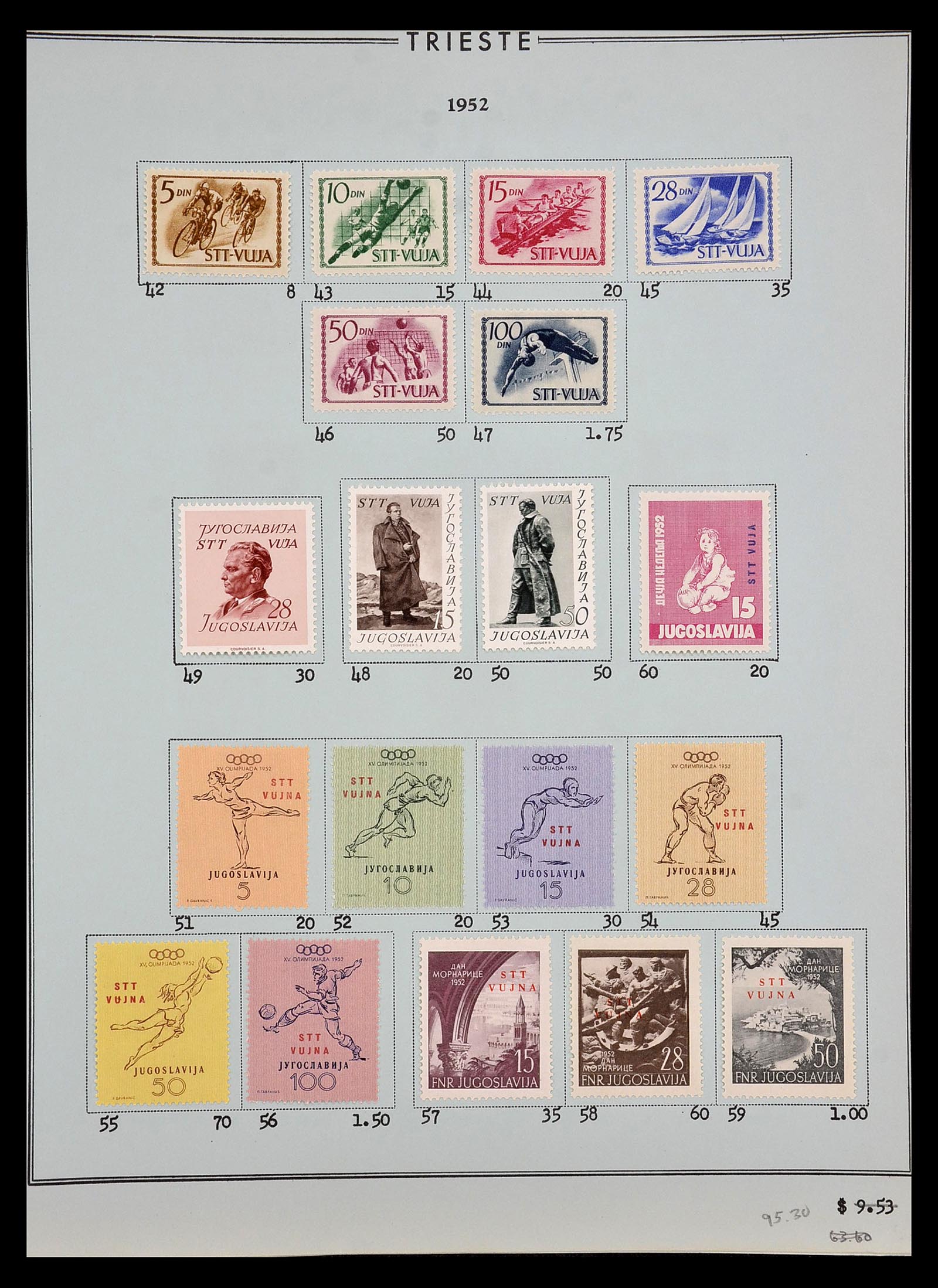 35109 100 - Postzegelverzameling 35109 AMG 1943-1952.