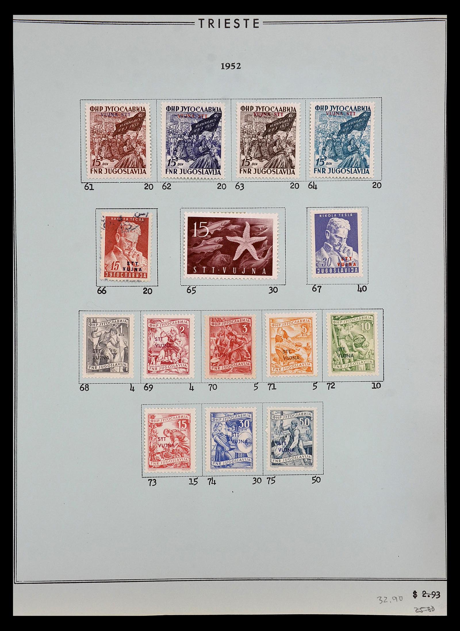 35109 101 - Postzegelverzameling 35109 AMG 1943-1952.