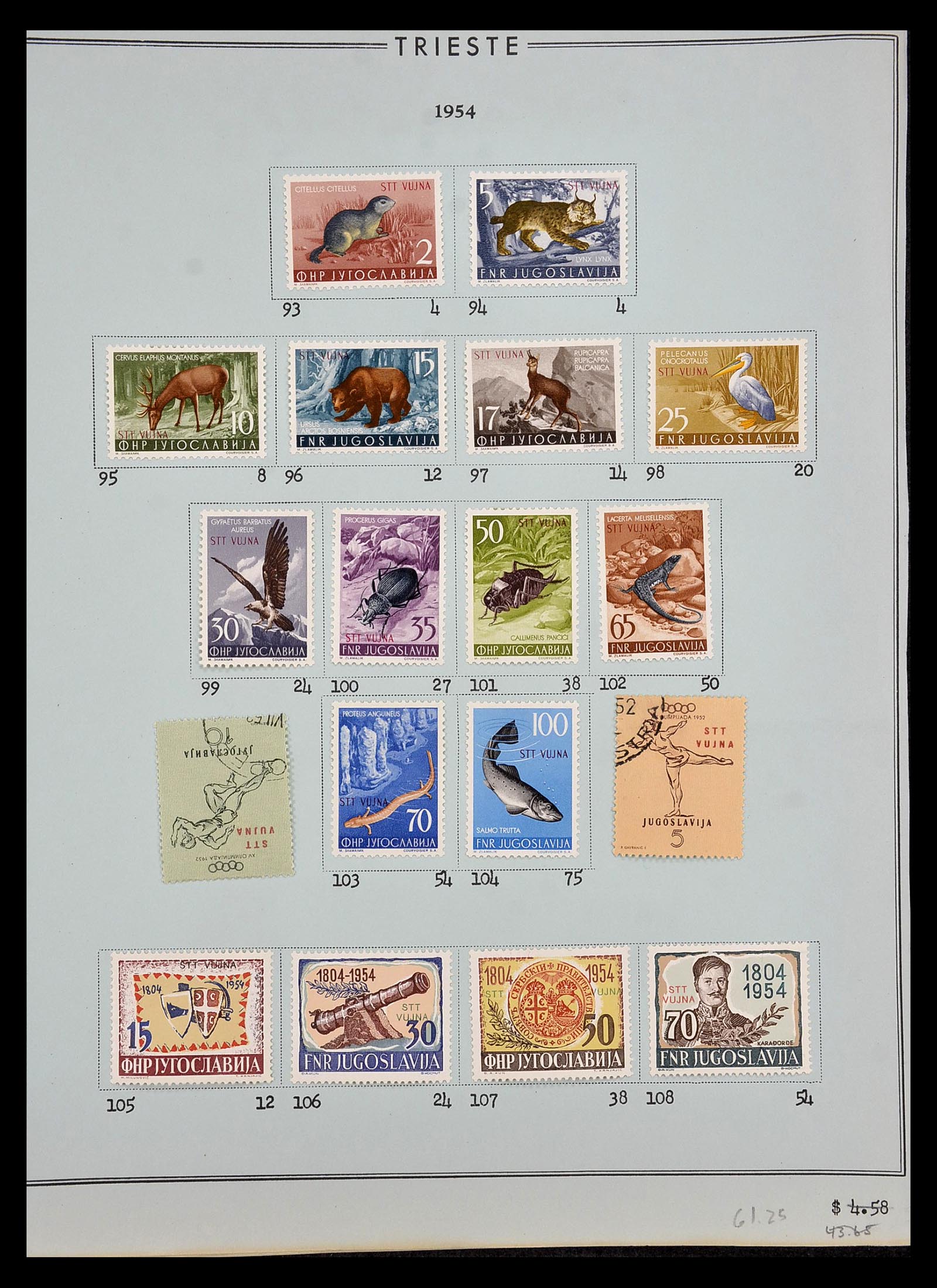 35109 103 - Postzegelverzameling 35109 AMG 1943-1952.