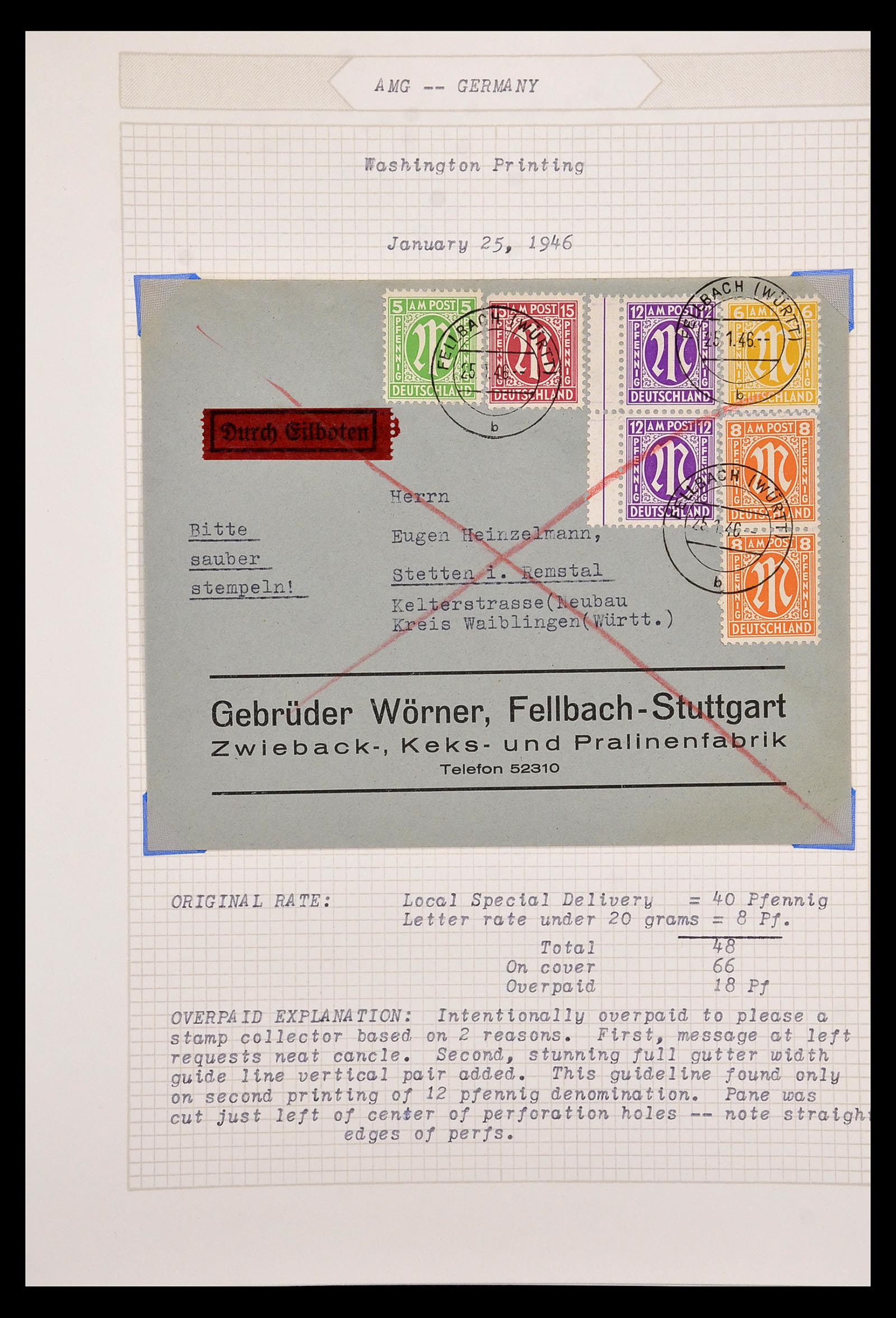 35109 110 - Postzegelverzameling 35109 AMG 1943-1952.