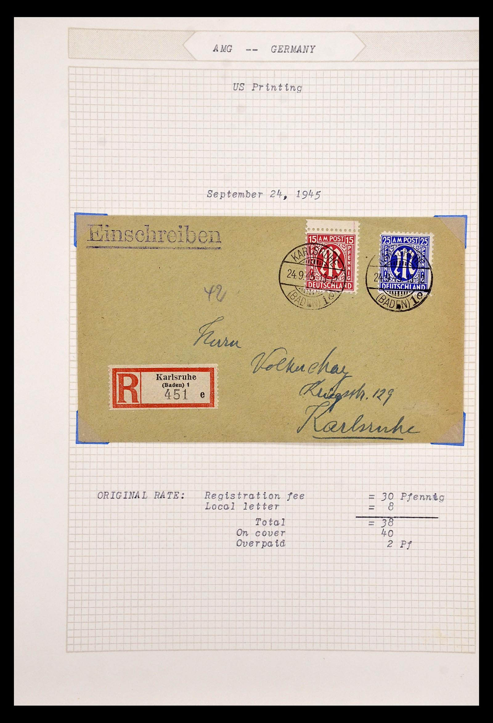 35109 114 - Postzegelverzameling 35109 AMG 1943-1952.