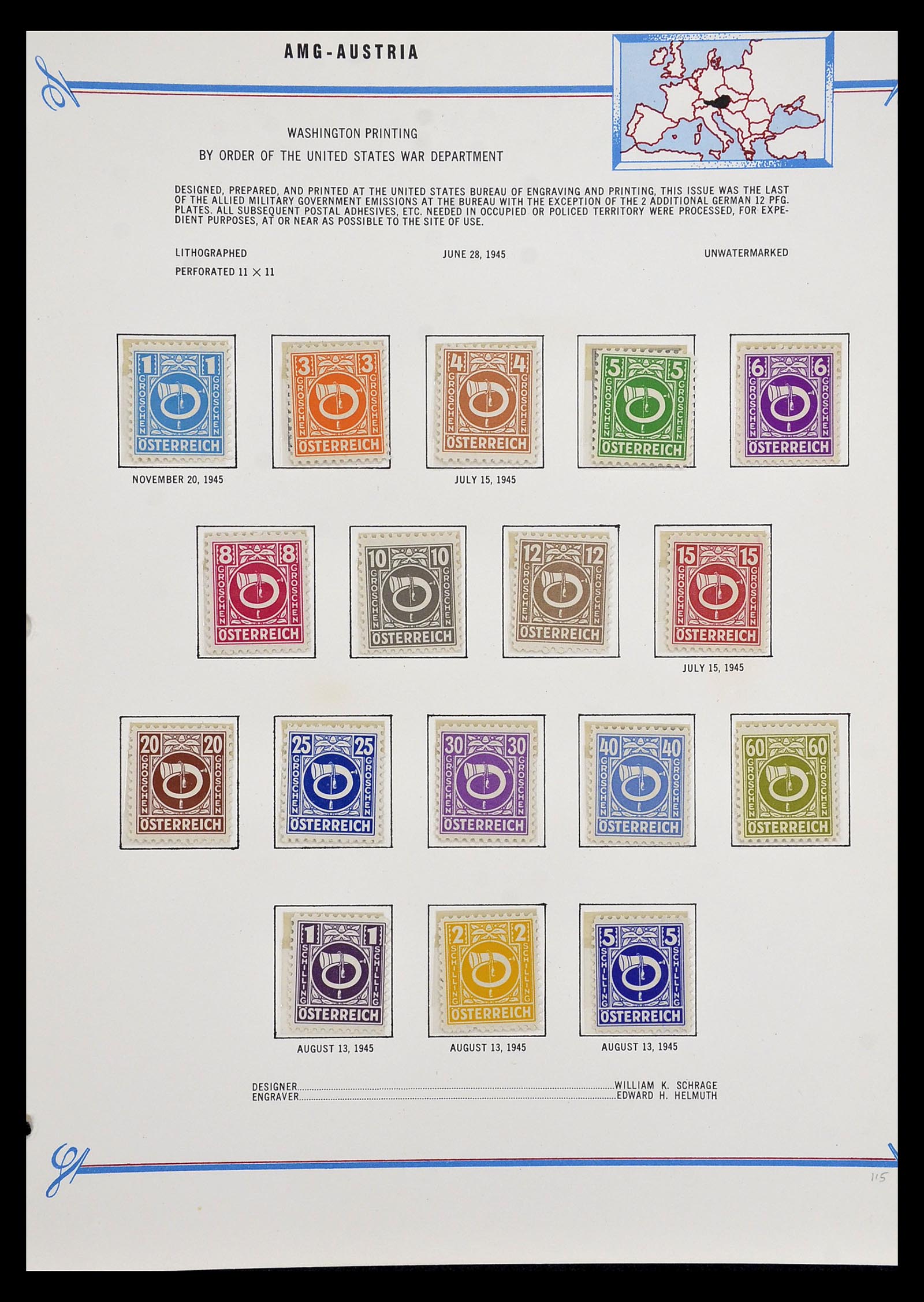 35109 129 - Postzegelverzameling 35109 AMG 1943-1952.