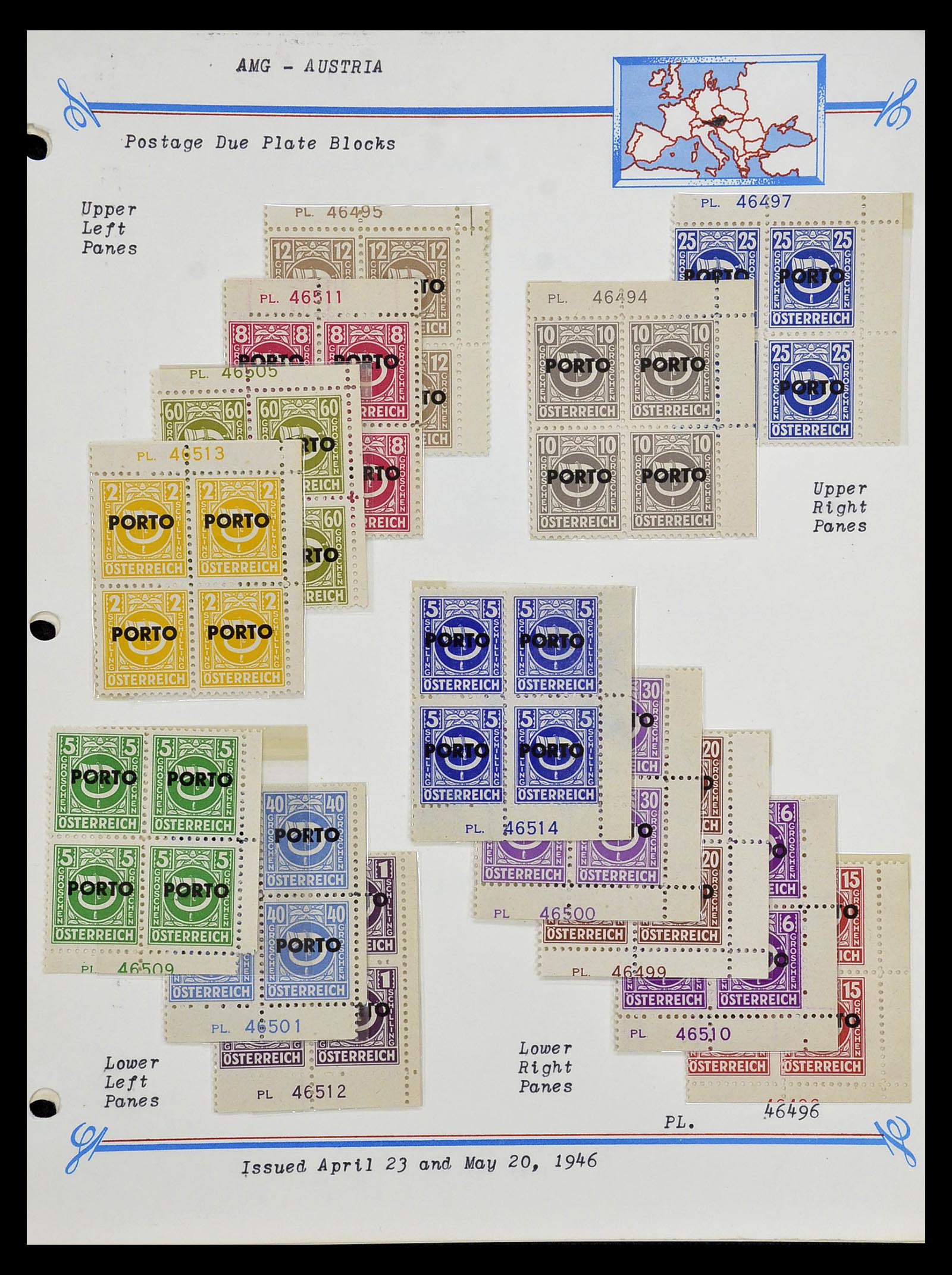 35109 132 - Postzegelverzameling 35109 AMG 1943-1952.
