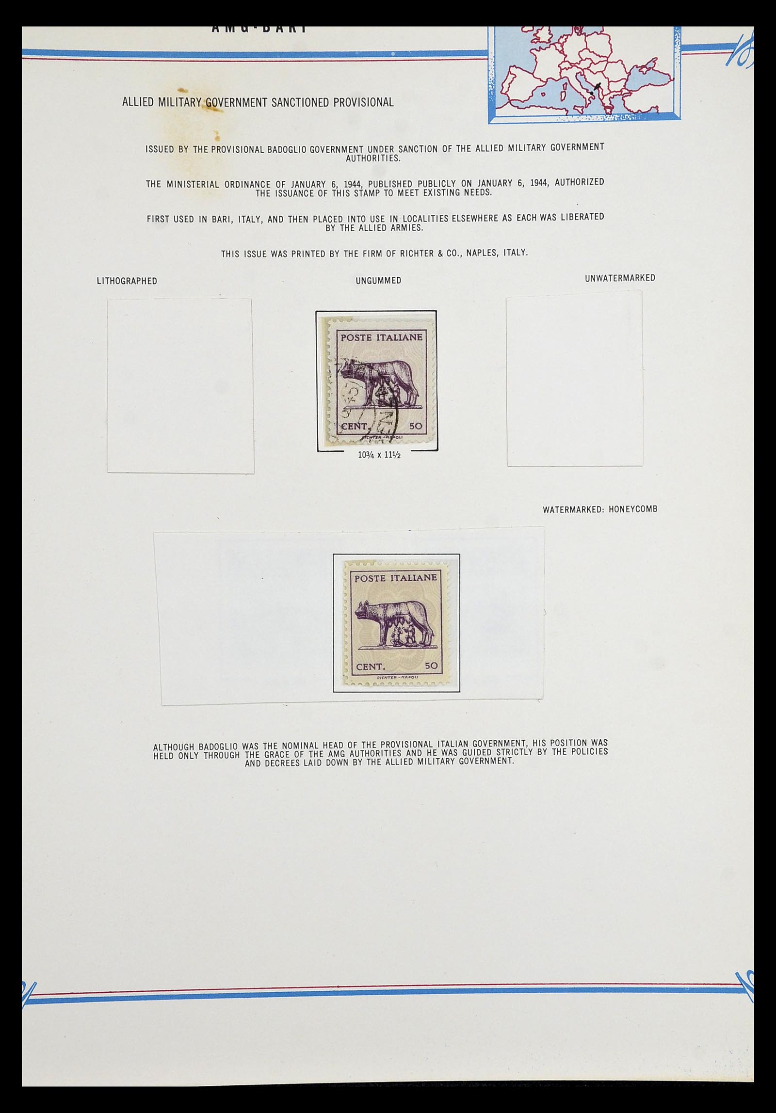 35109 133 - Postzegelverzameling 35109 AMG 1943-1952.