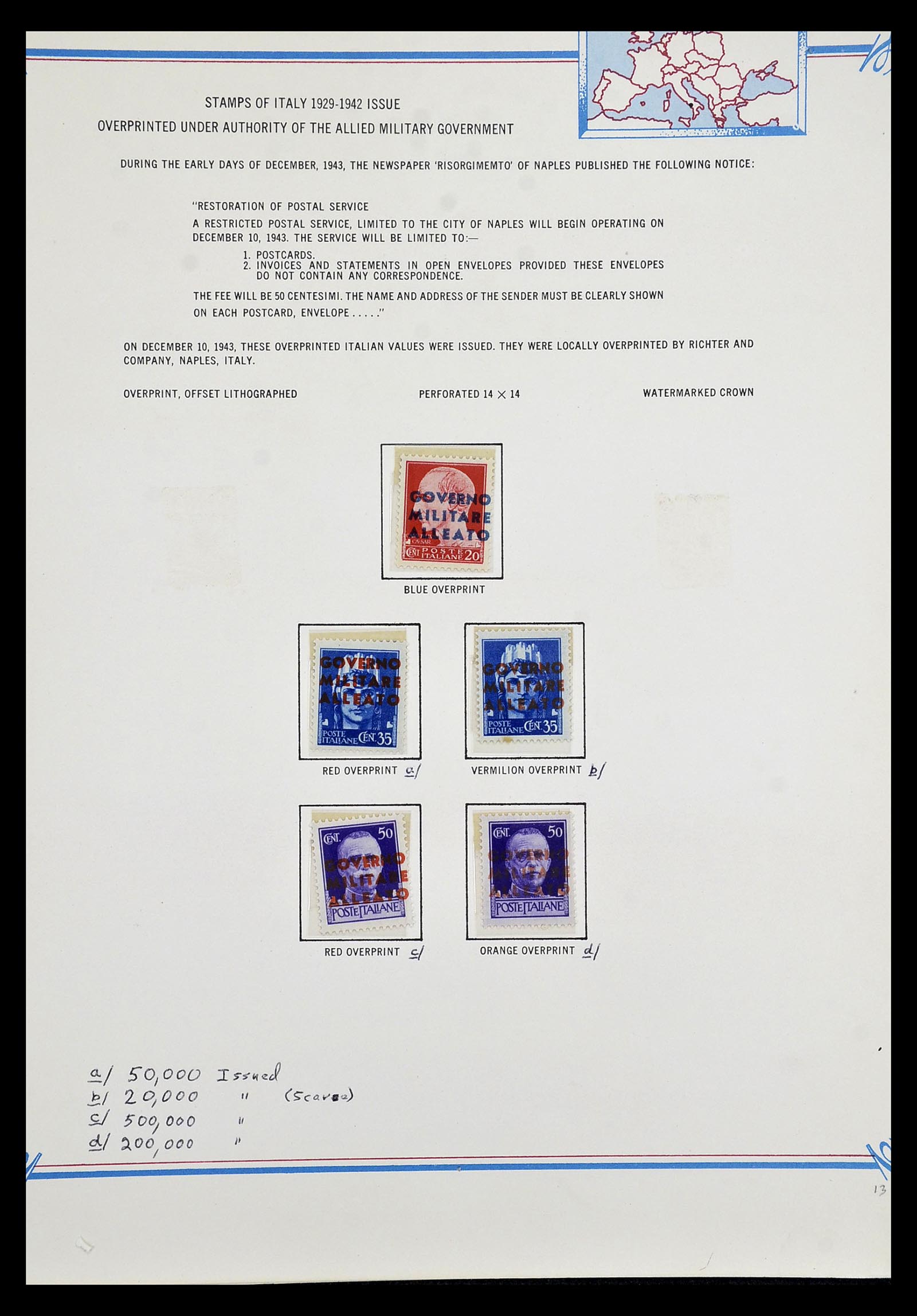 35109 140 - Postzegelverzameling 35109 AMG 1943-1952.