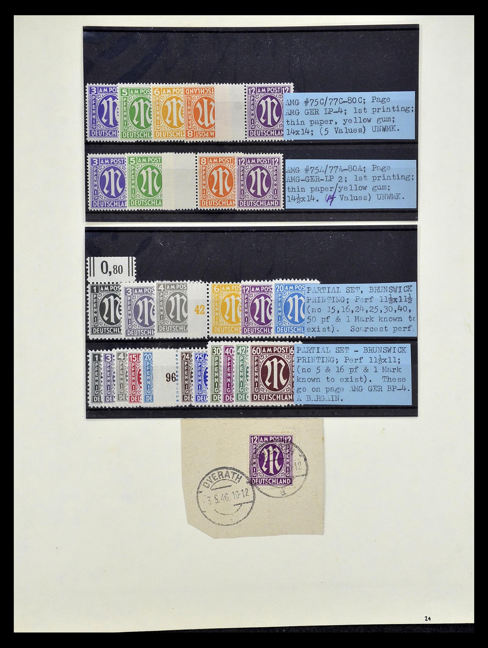 35109 161 - Postzegelverzameling 35109 AMG 1943-1952.