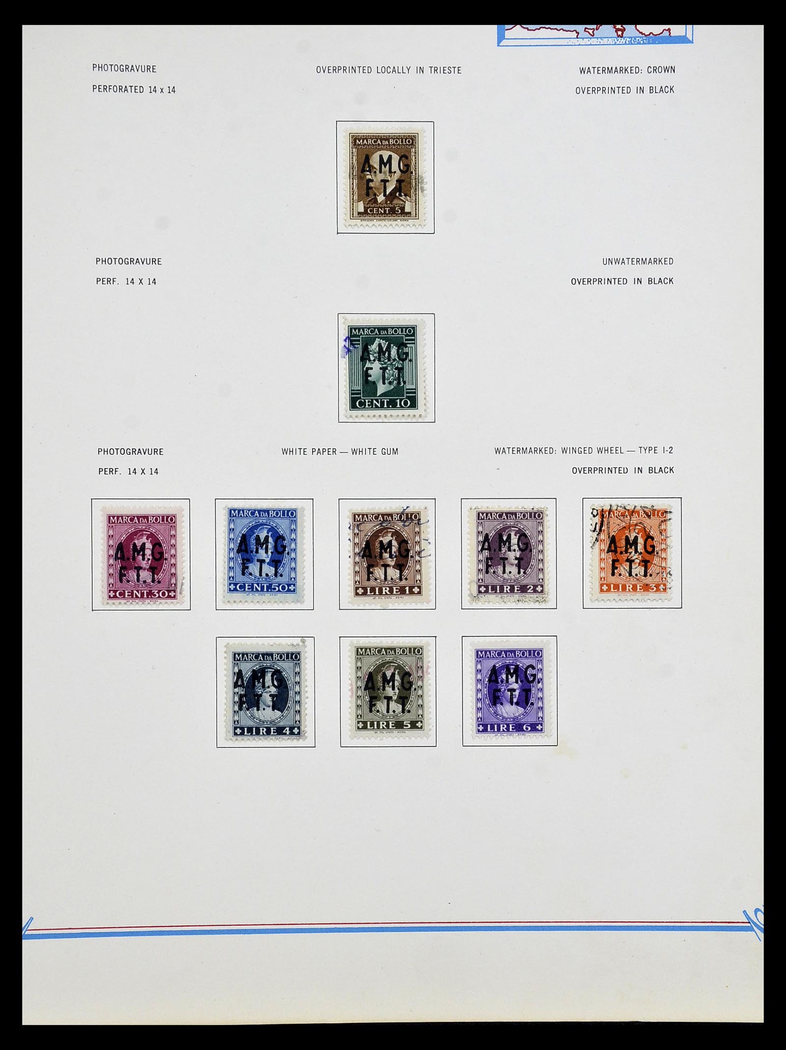 35109 166 - Postzegelverzameling 35109 AMG 1943-1952.