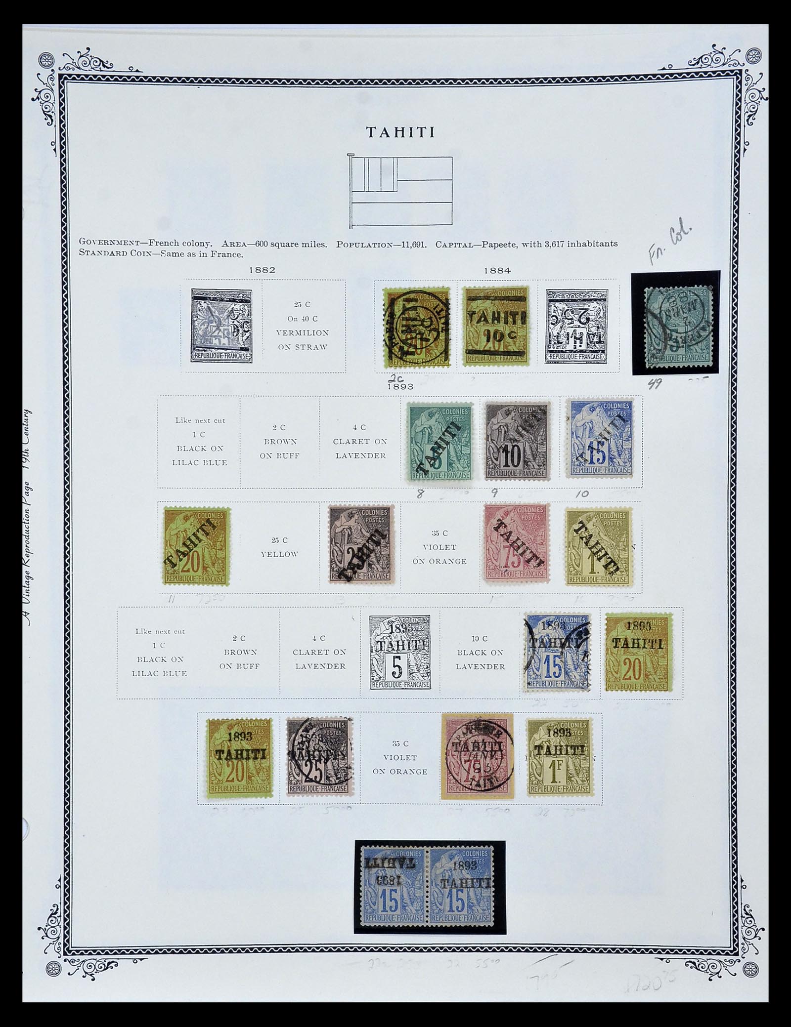 35111 001 - Postzegelverzameling 35111 Tahiti 1884-1915.