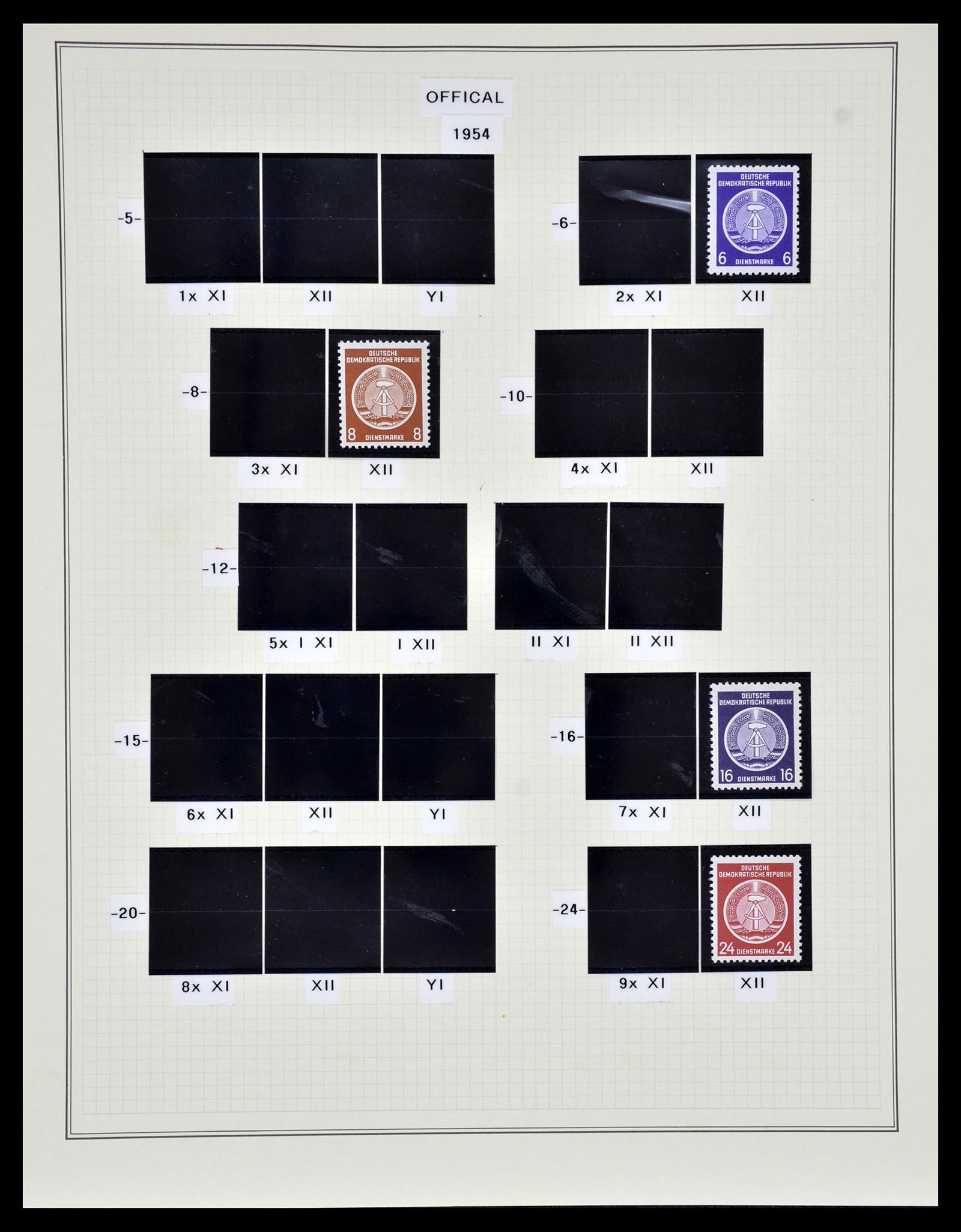 35112 001 - Postzegelverzameling 35112 DDR dienst 1954-1966.
