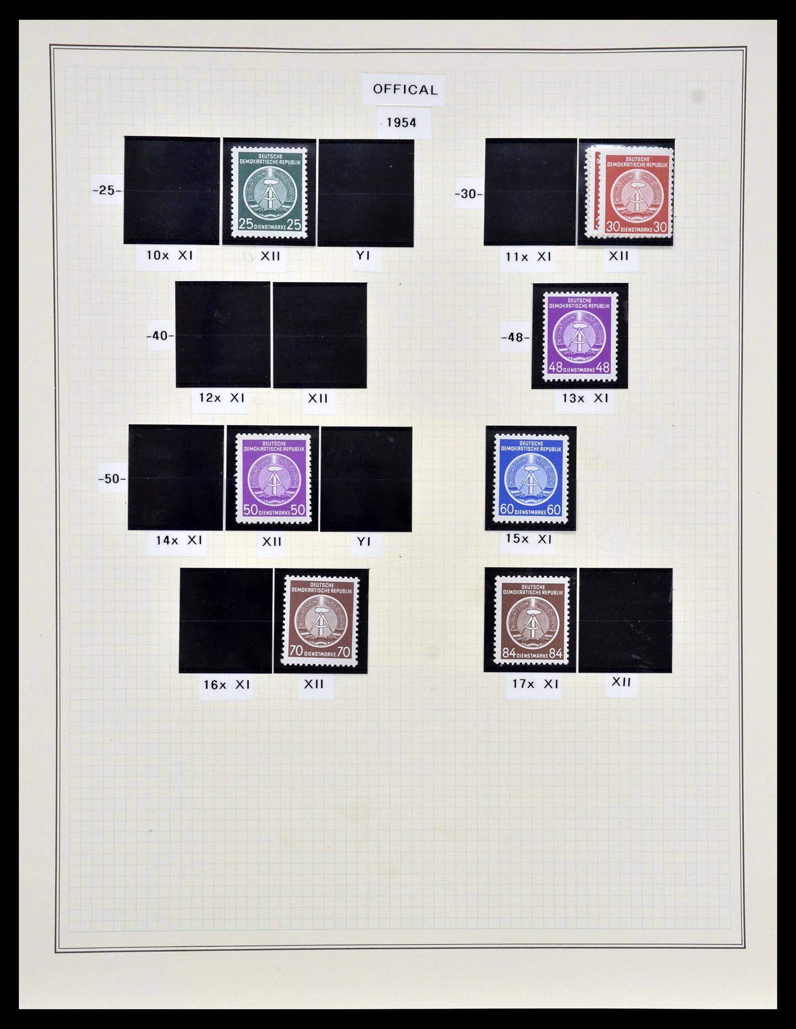 35112 002 - Postzegelverzameling 35112 DDR dienst 1954-1966.