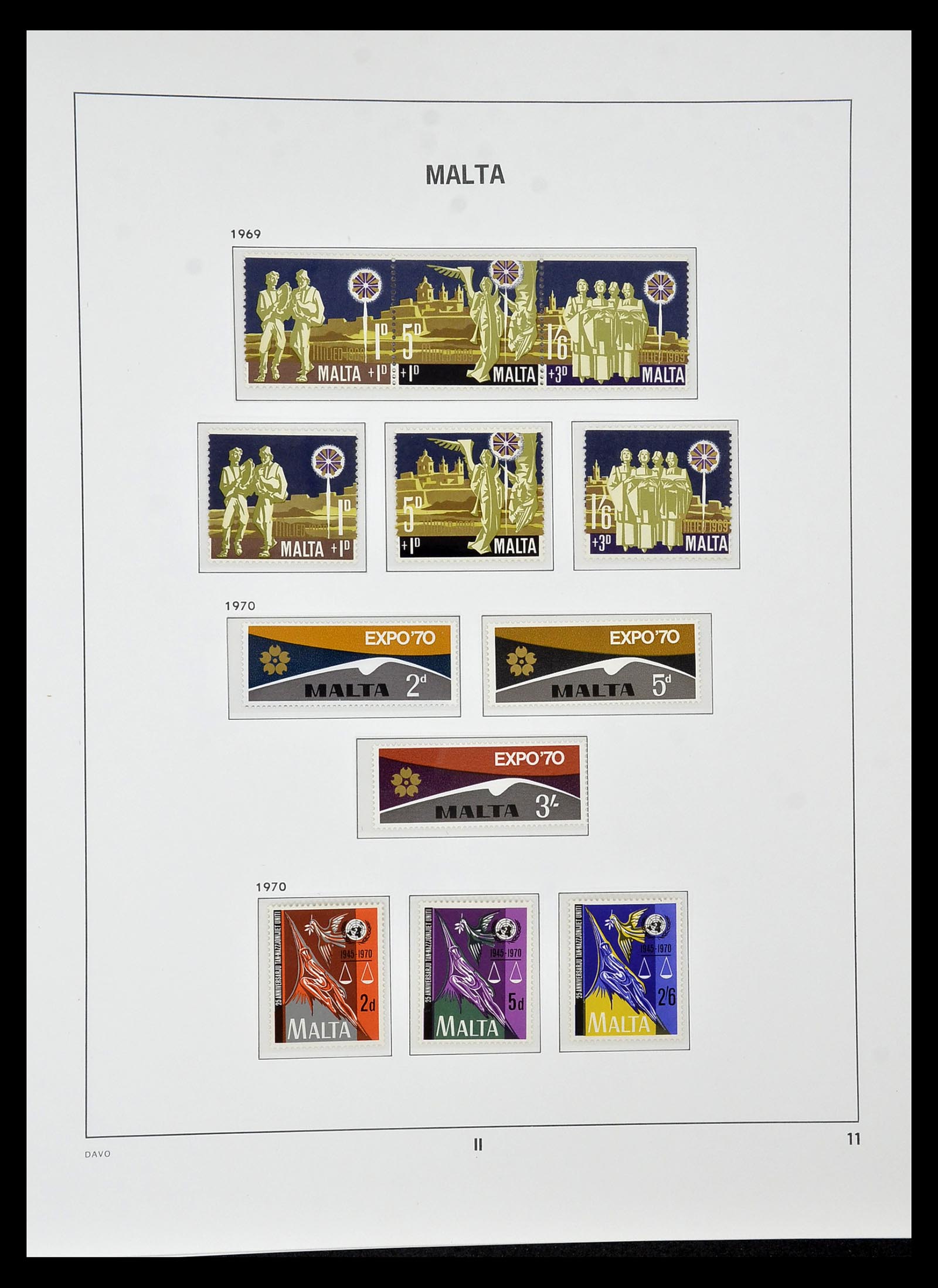 35114 011 - Postzegelverzameling 35114 Malta 1964-2005.