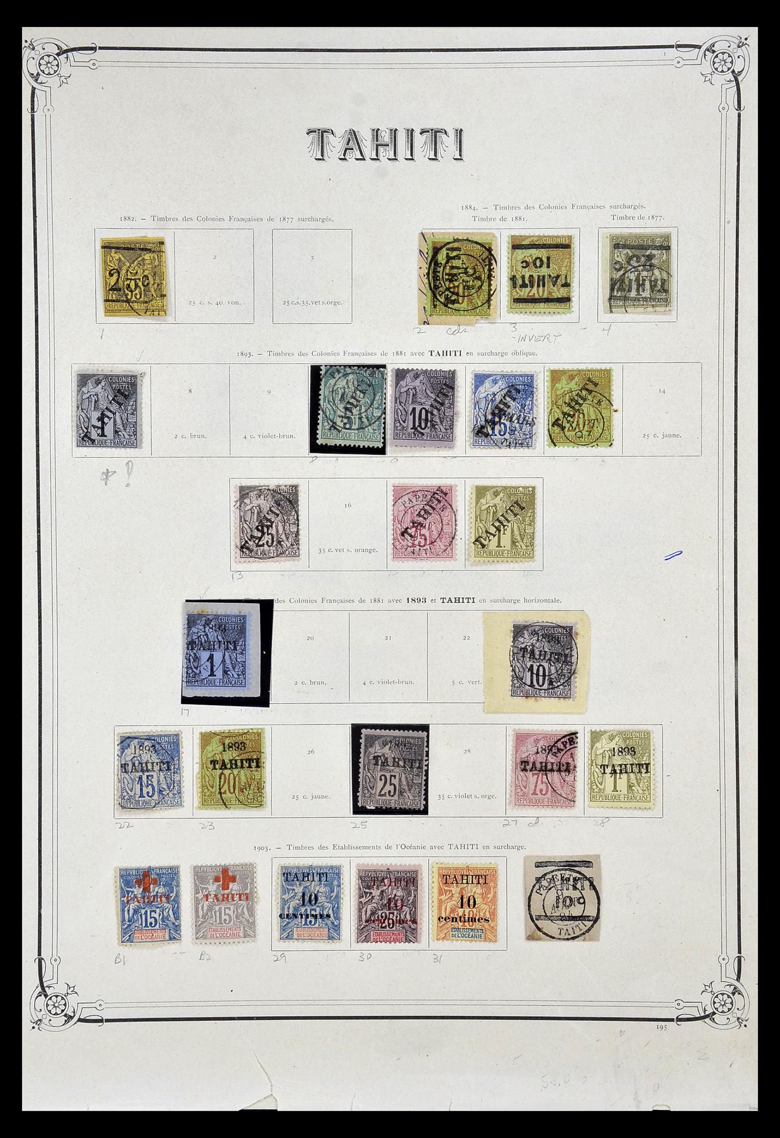 35115 001 - Postzegelverzameling 35115 Tahiti 1884-1915.