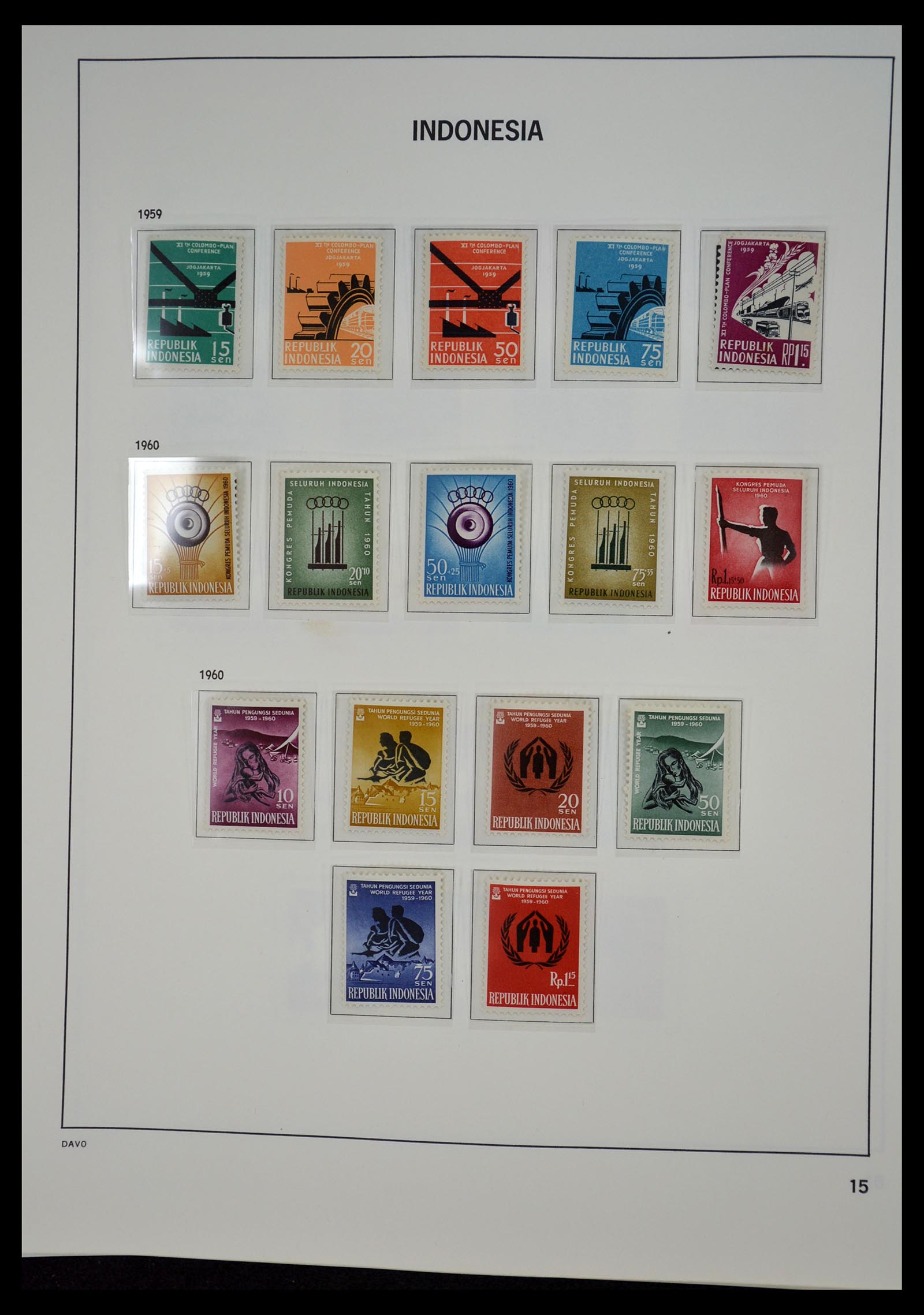 35131 014 - Postzegelverzameling 35131 Indonesië 1950-2000.
