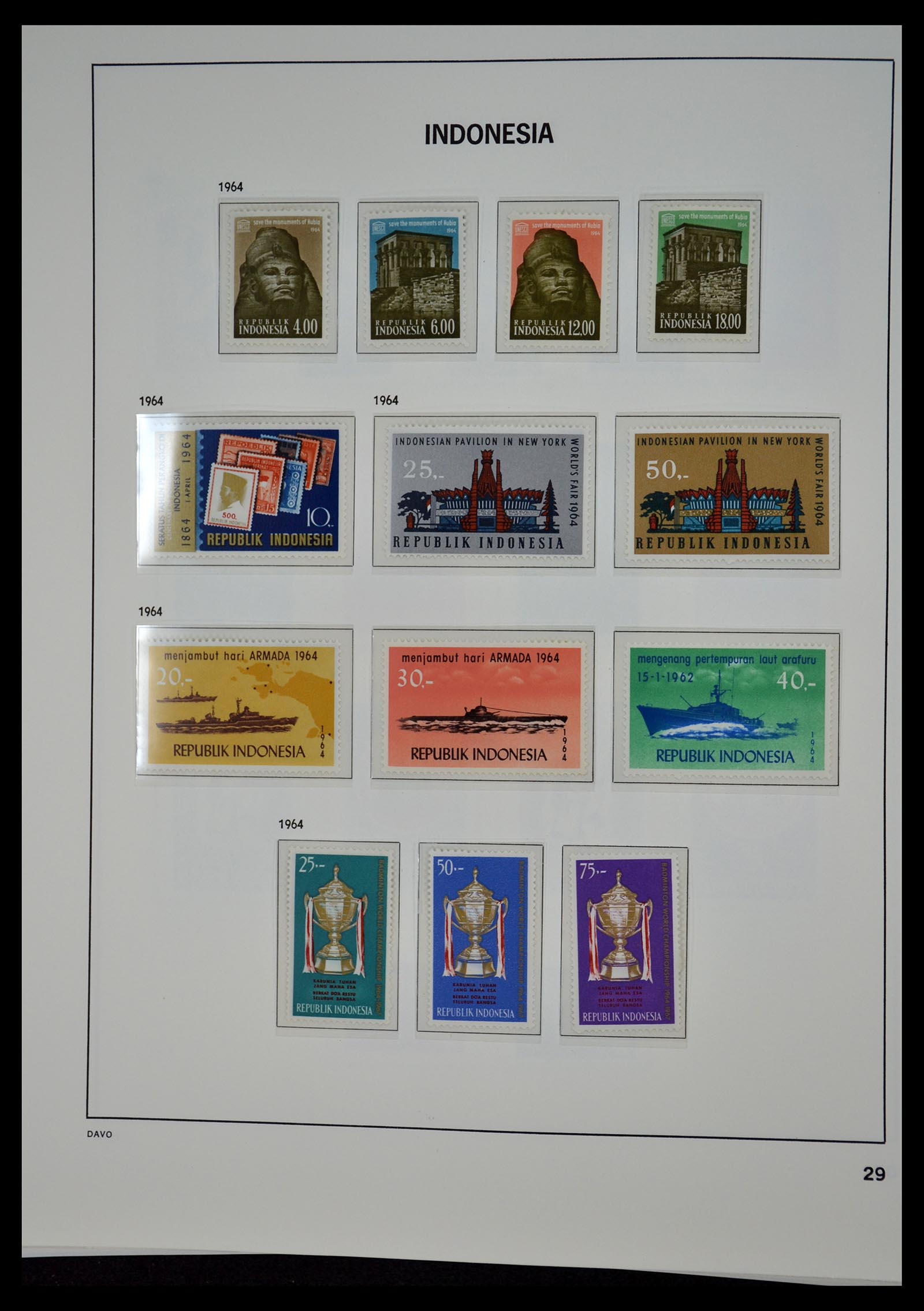35131 028 - Postzegelverzameling 35131 Indonesië 1950-2000.