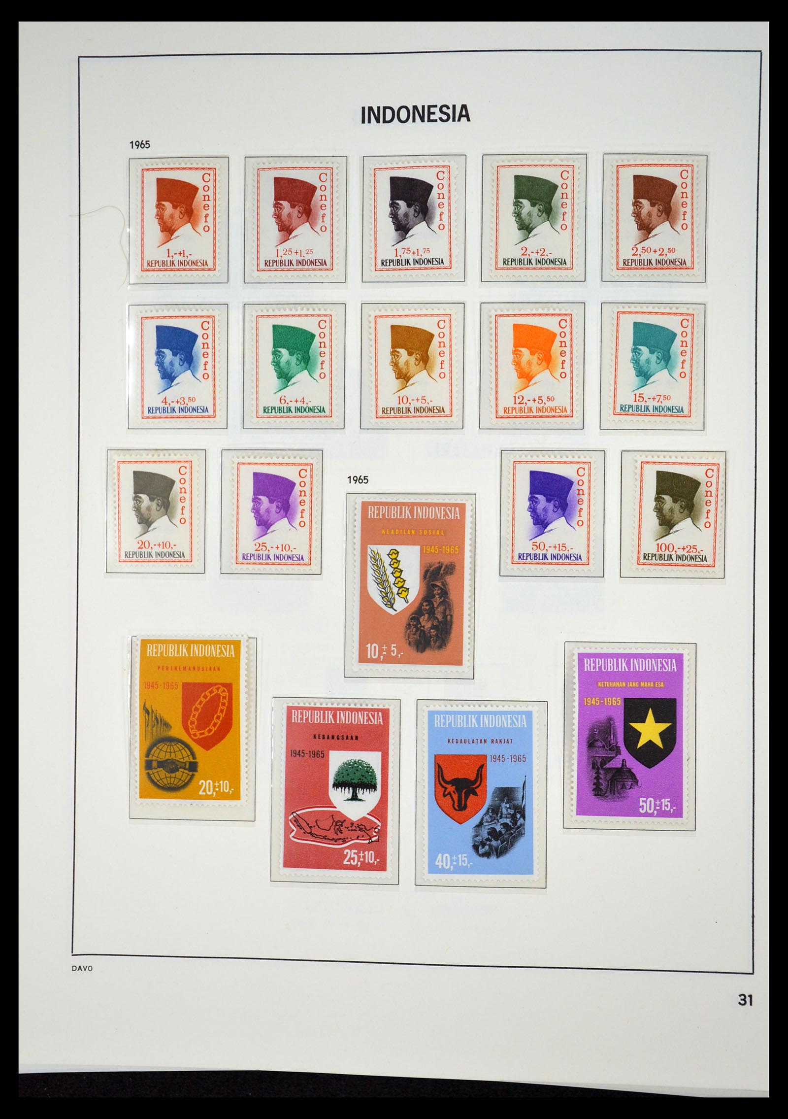 35131 030 - Postzegelverzameling 35131 Indonesië 1950-2000.