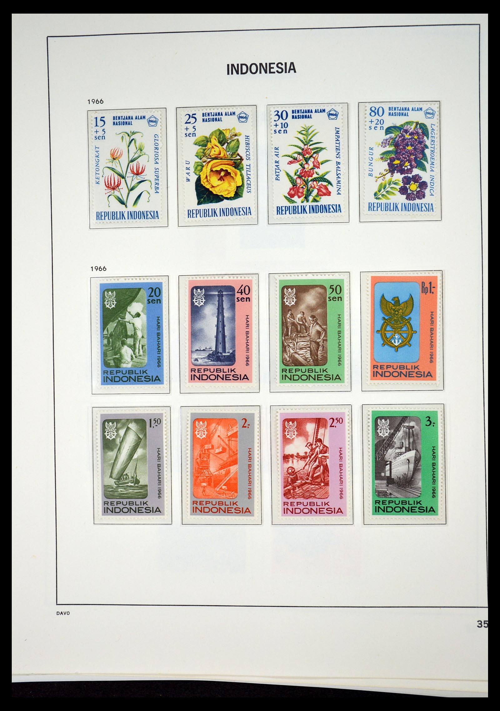 35131 034 - Postzegelverzameling 35131 Indonesië 1950-2000.