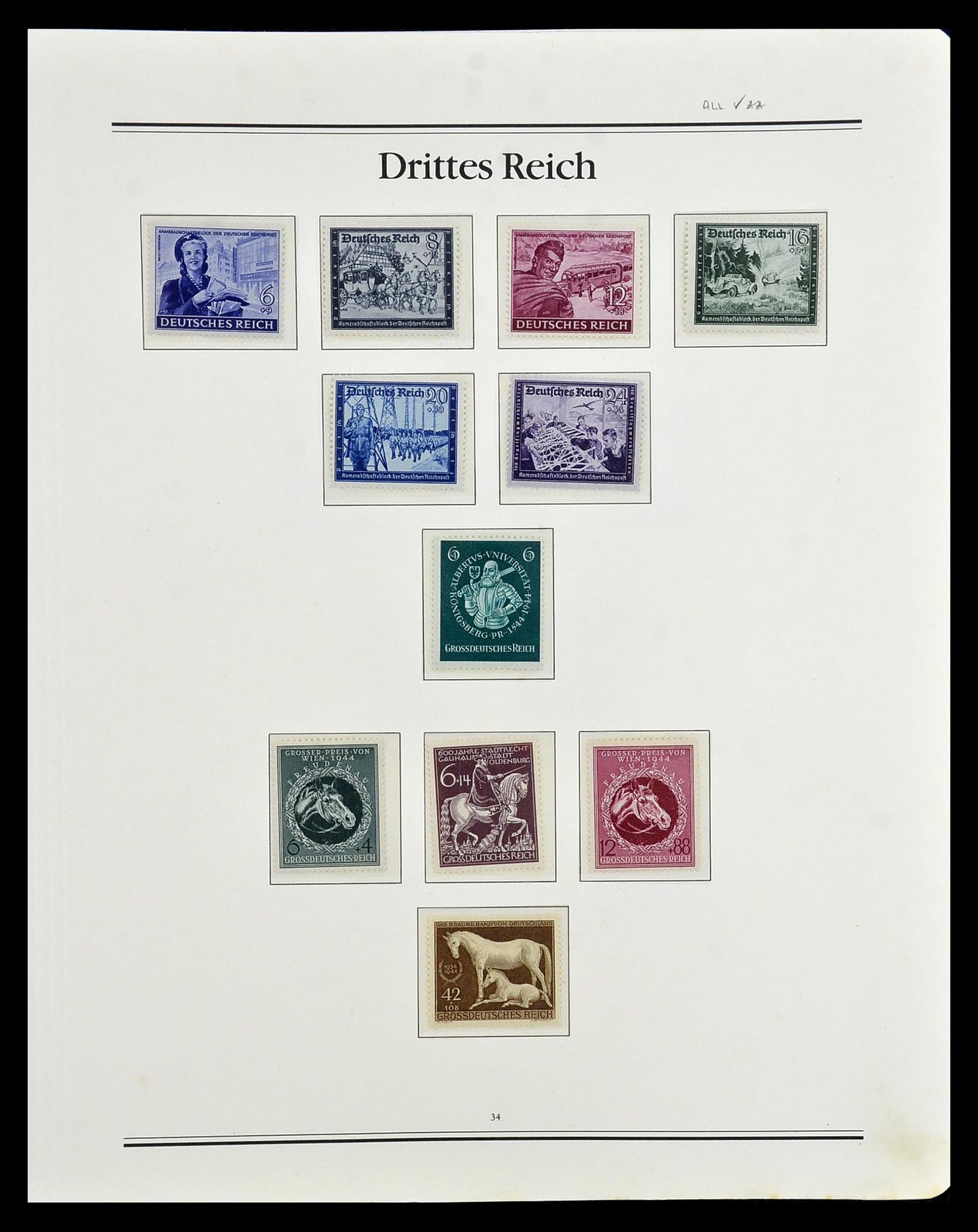 35138 030 - Postzegelverzameling 35138 Duitse Rijk 1933-1945.