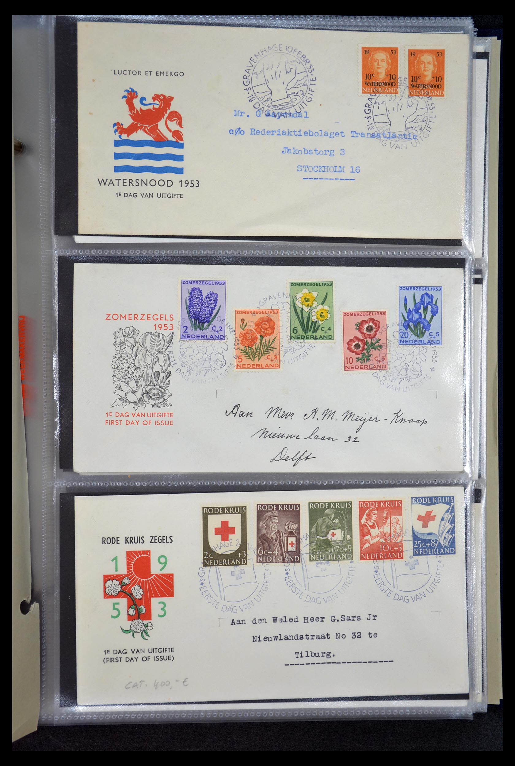 35141 001 - Stamp Collection 35141 Netherlands FDC's 1953-1959.