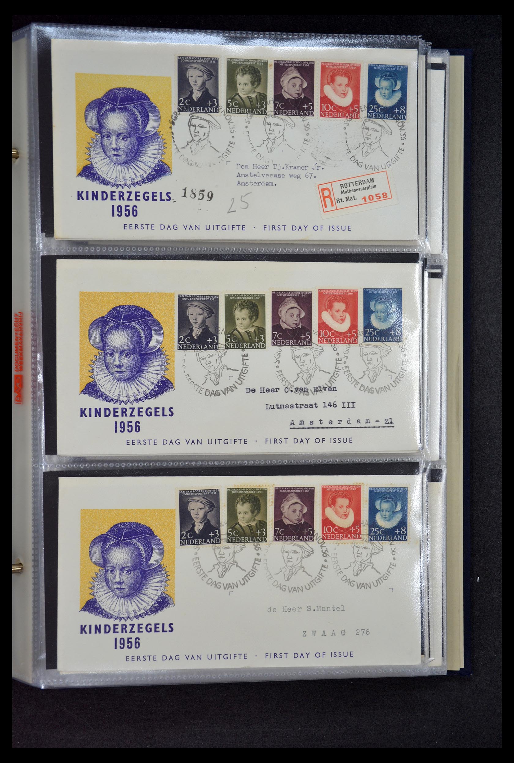 35141 009 - Stamp Collection 35141 Netherlands FDC's 1953-1959.