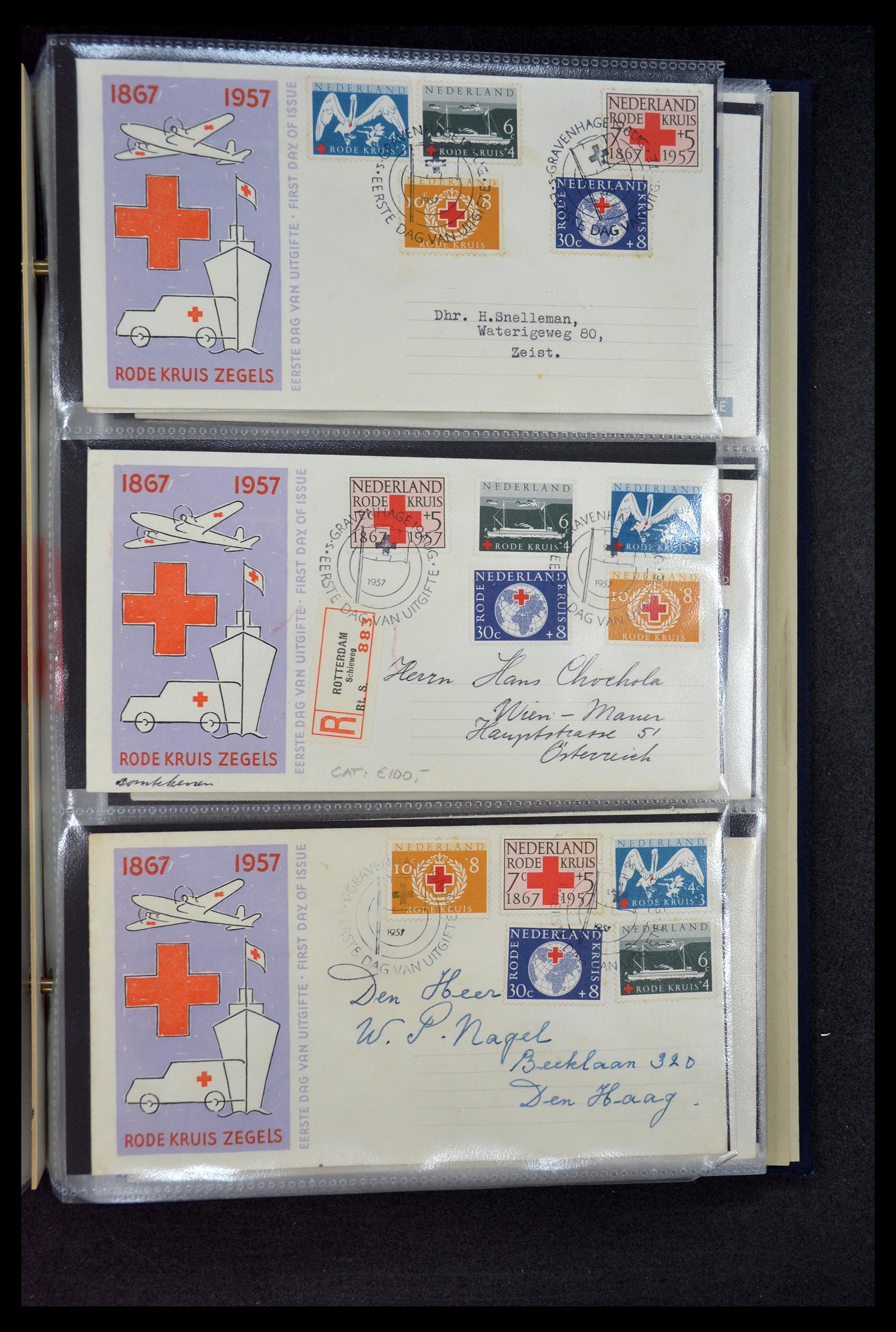 35141 013 - Stamp Collection 35141 Netherlands FDC's 1953-1959.