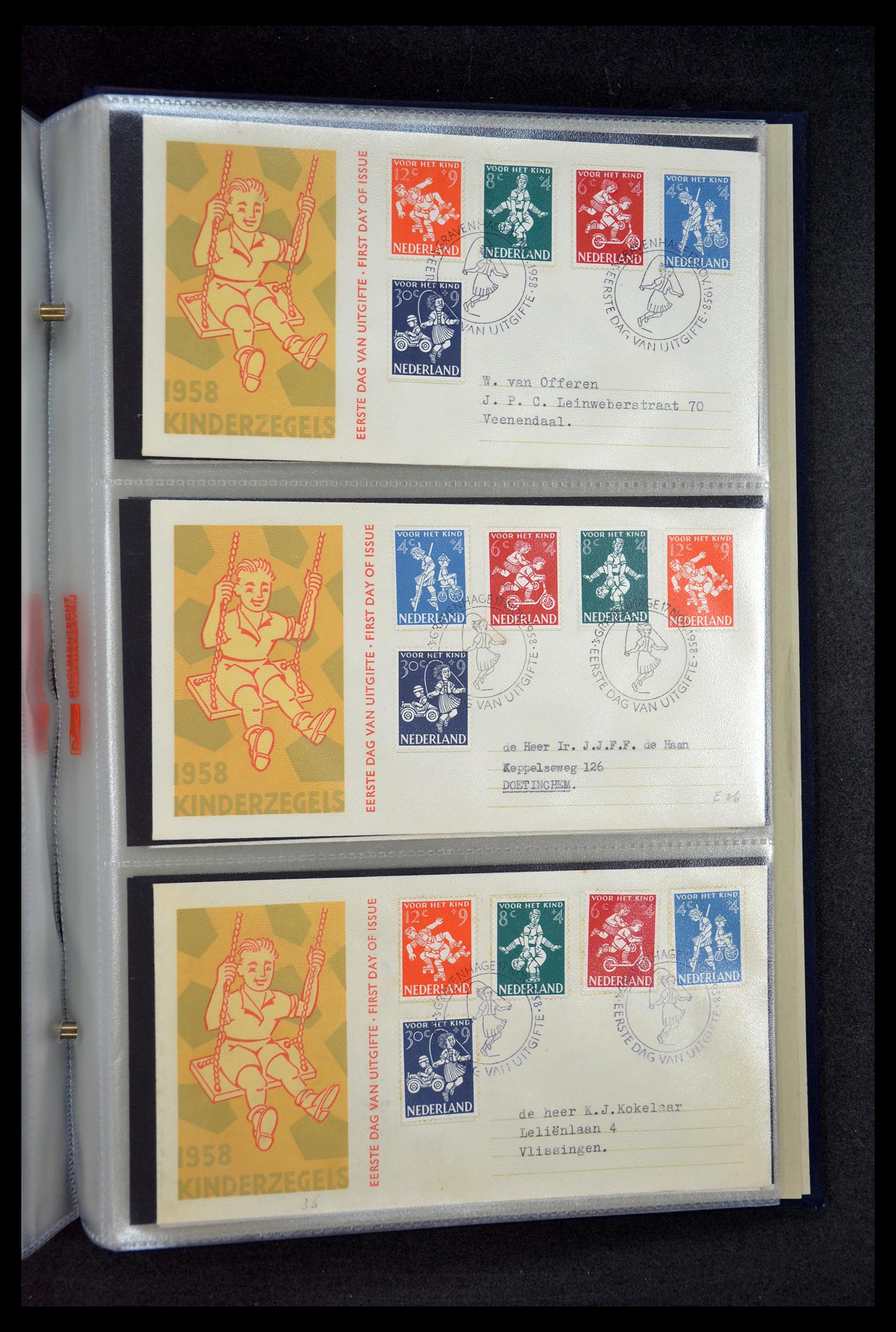 35141 018 - Stamp Collection 35141 Netherlands FDC's 1953-1959.
