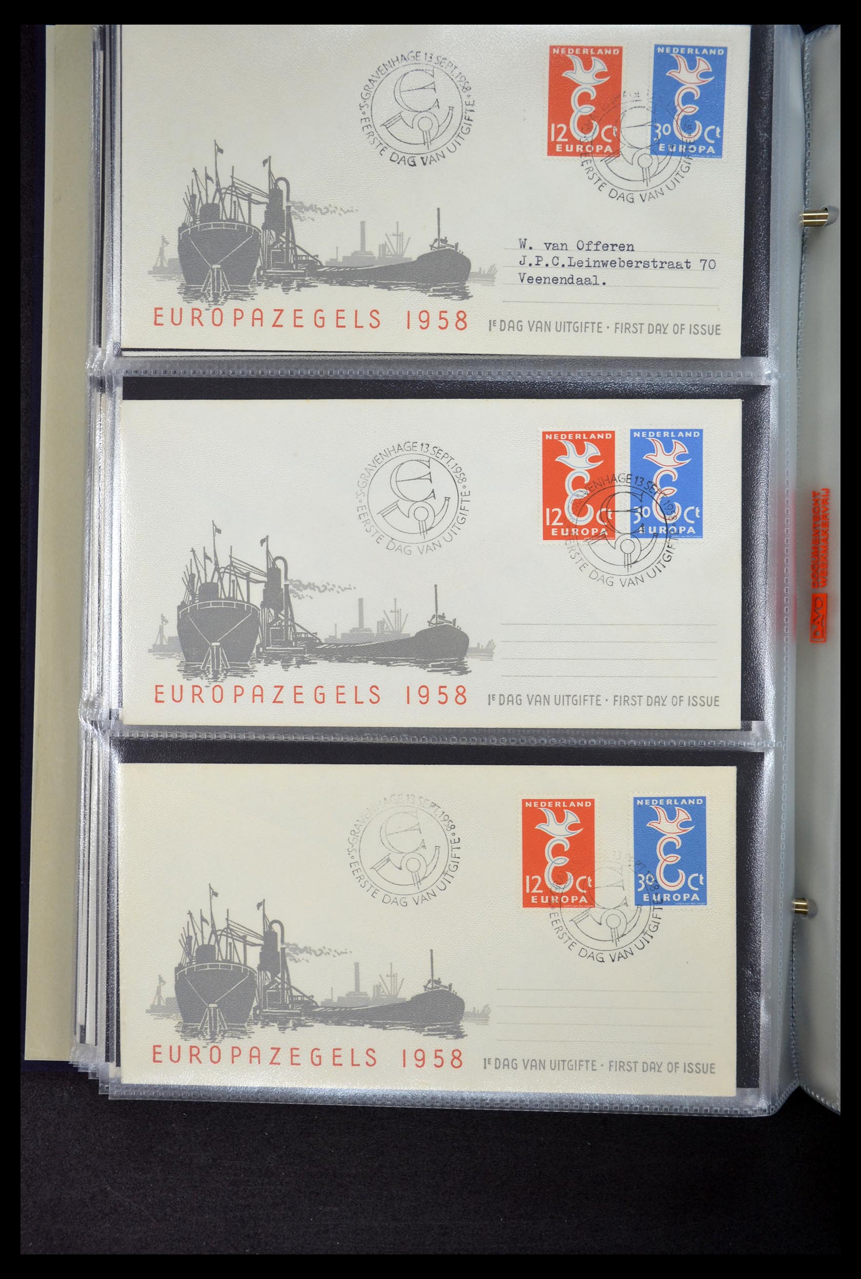 35141 019 - Stamp Collection 35141 Netherlands FDC's 1953-1959.