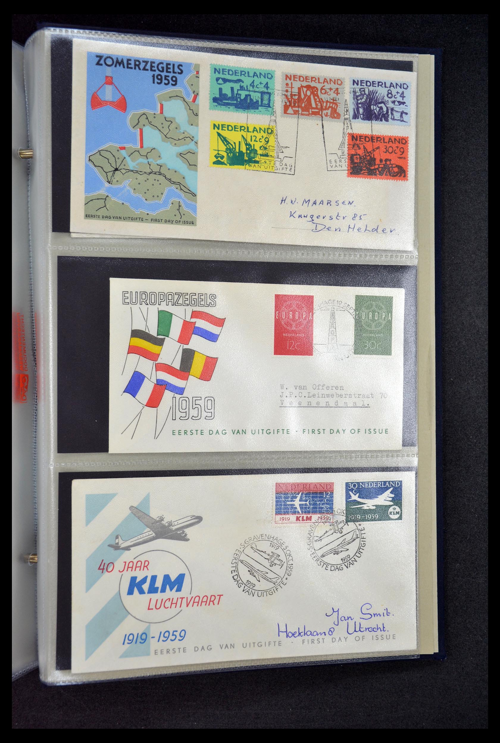 35141 021 - Stamp Collection 35141 Netherlands FDC's 1953-1959.