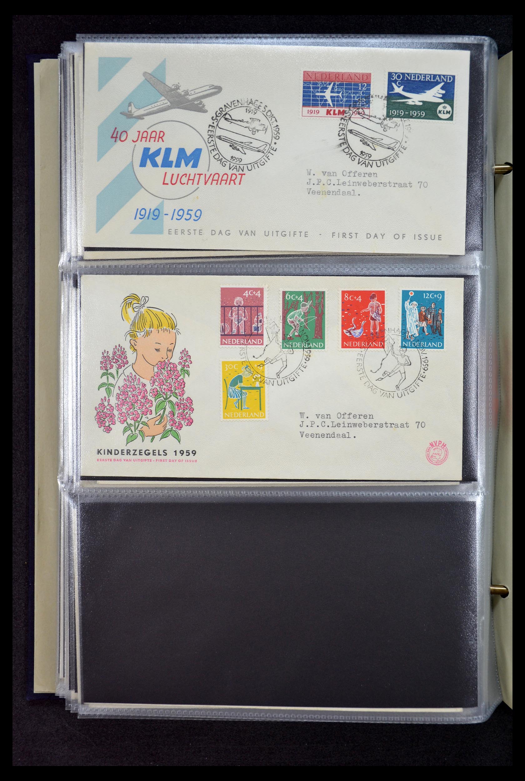 35141 022 - Stamp Collection 35141 Netherlands FDC's 1953-1959.