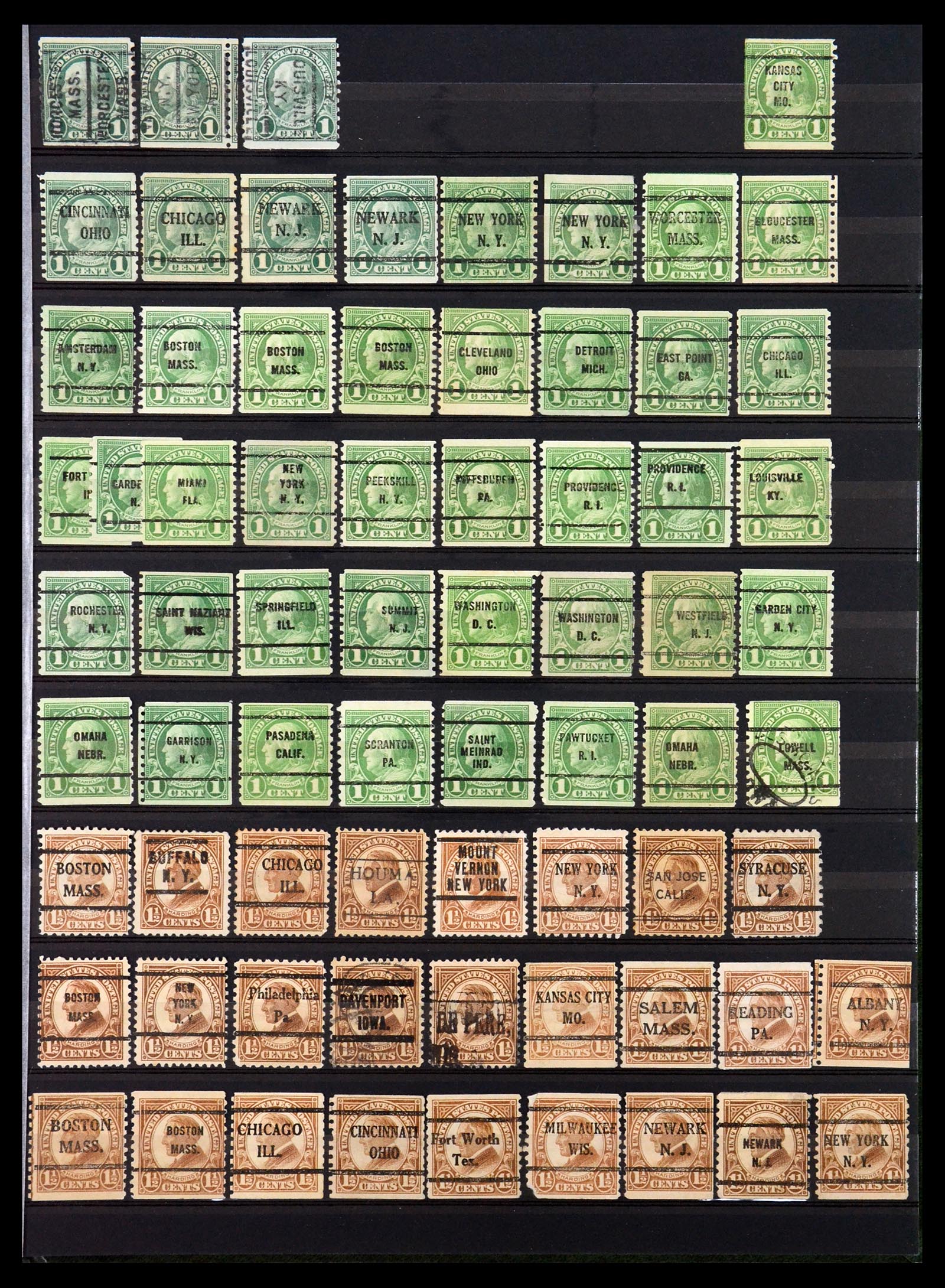 35152 007 - Stamp Collection 35152 USA precancels.