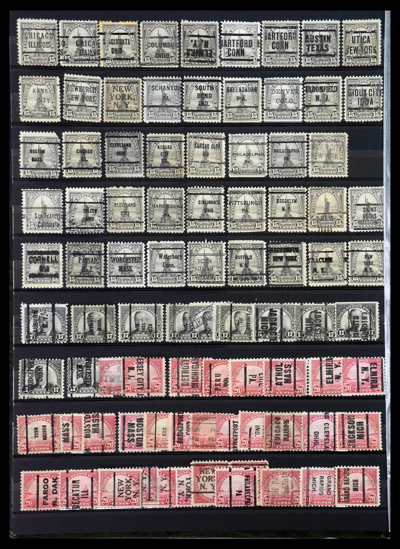 35152 016 - Stamp Collection 35152 USA precancels.