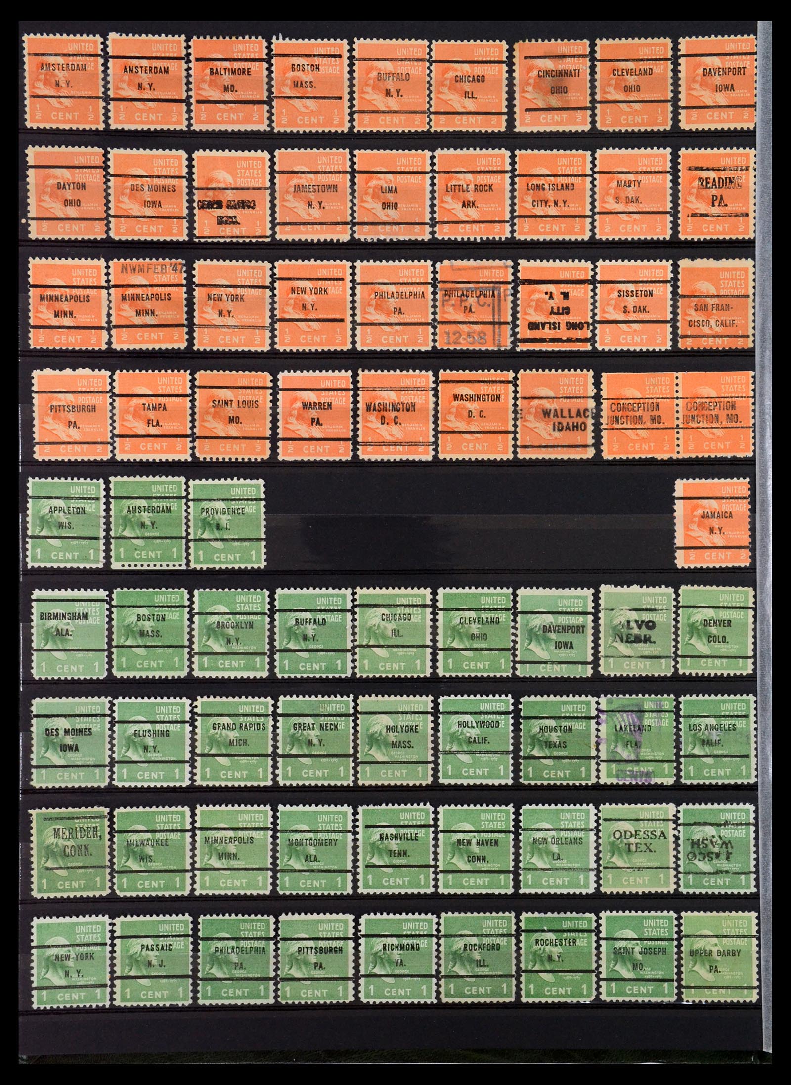 35152 020 - Stamp Collection 35152 USA precancels.