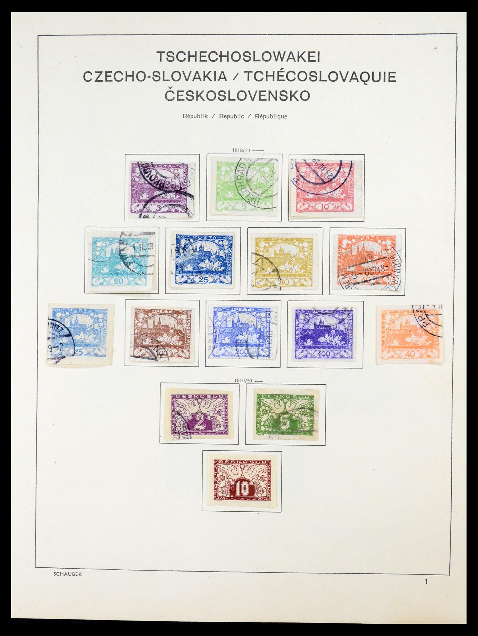 35154 001 - Postzegelverzameling 35154 Tsjechoslowakije 1918-1981.