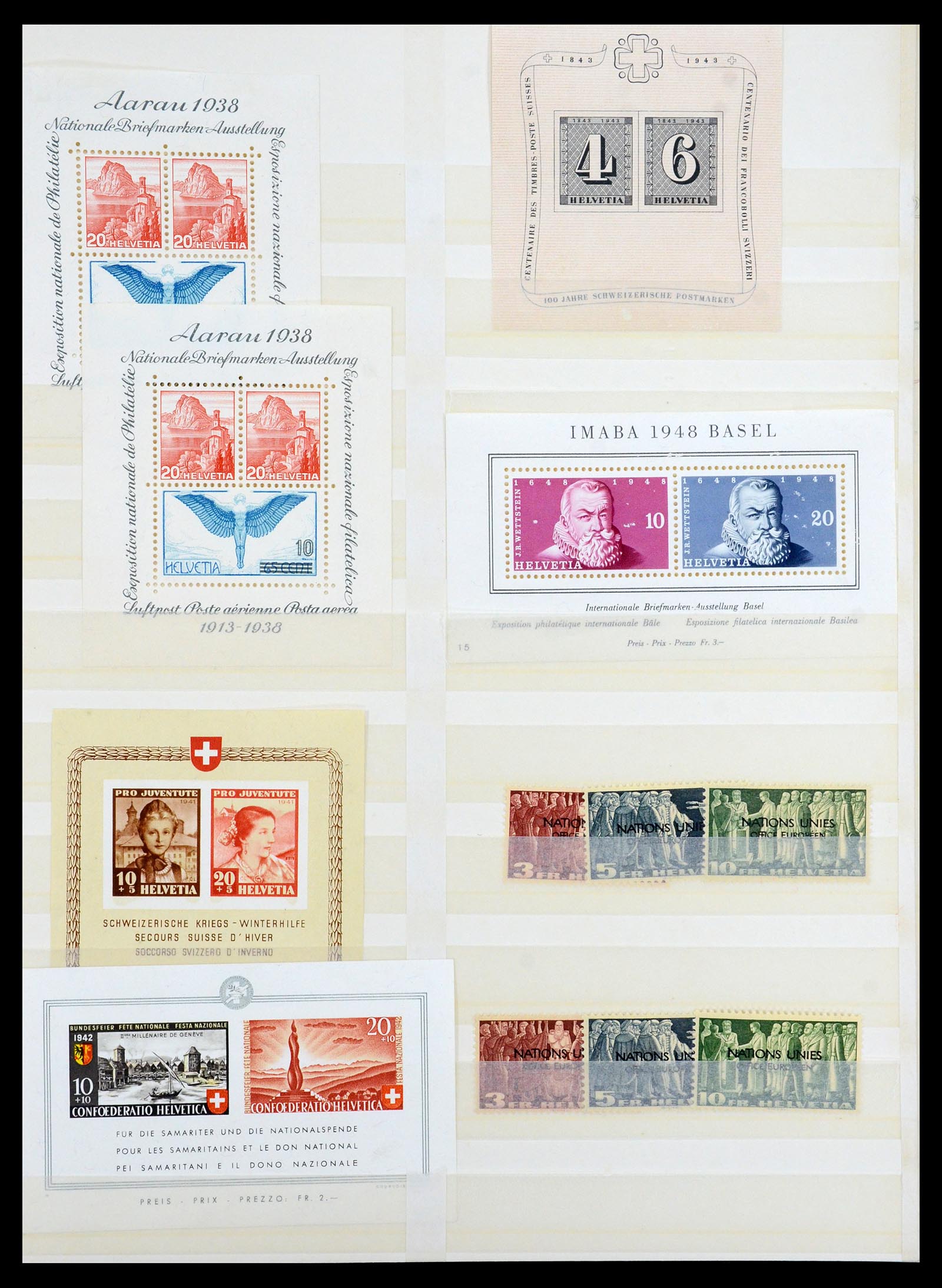 35165 003 - Stamp Collection 35165 Switzerland and Luxembourg key stamps.