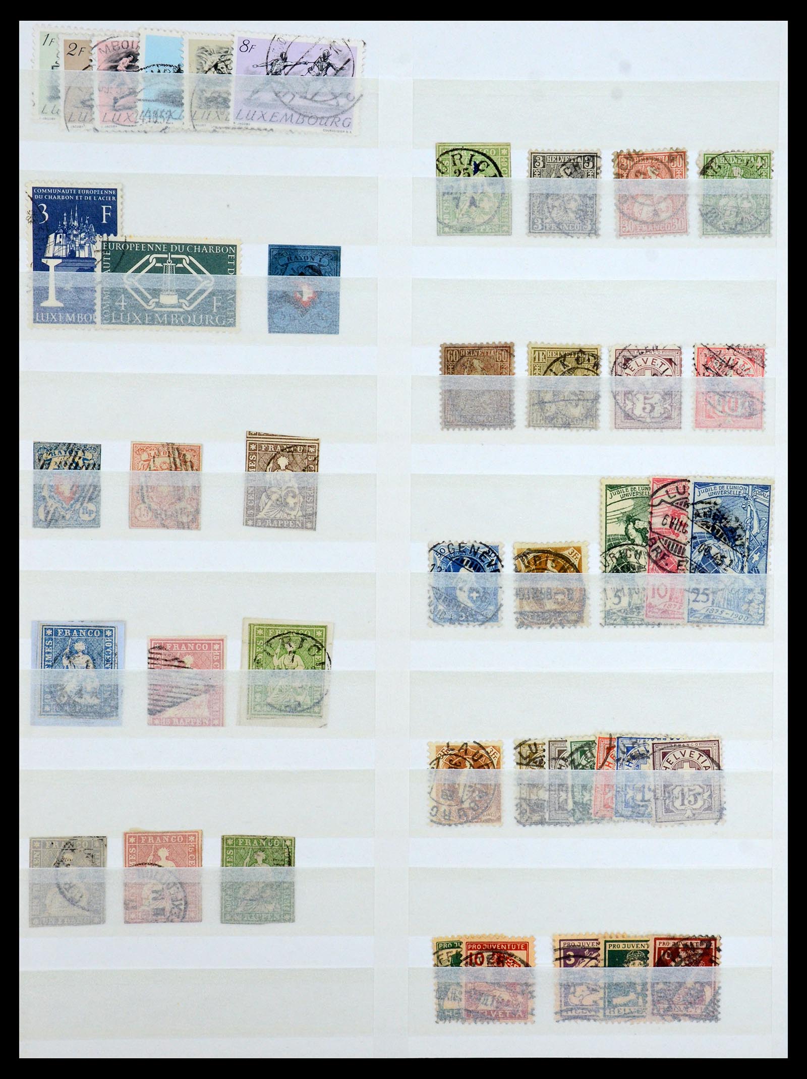 35165 012 - Stamp Collection 35165 Switzerland and Luxembourg key stamps.