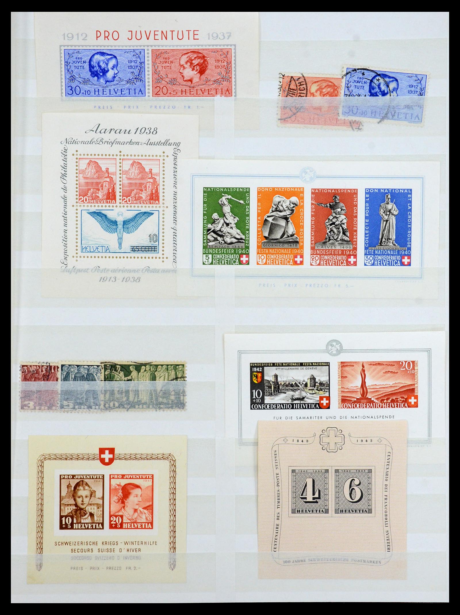 35165 014 - Postzegelverzameling 35165 Zwitserland en Luxemburg toppers.