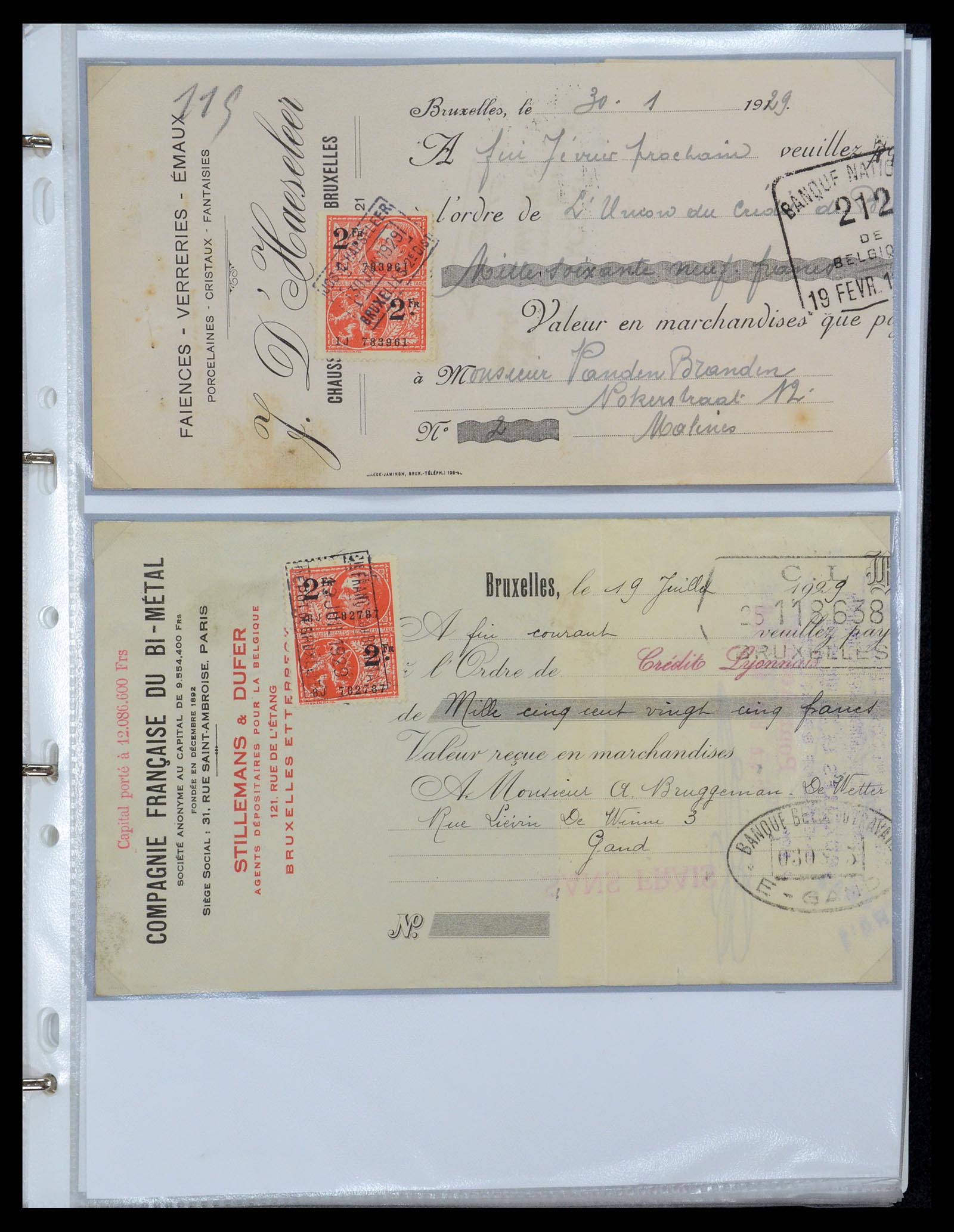 35177 0001 - Postzegelverzameling 35177 België fiscaalzegels 1923-1966.