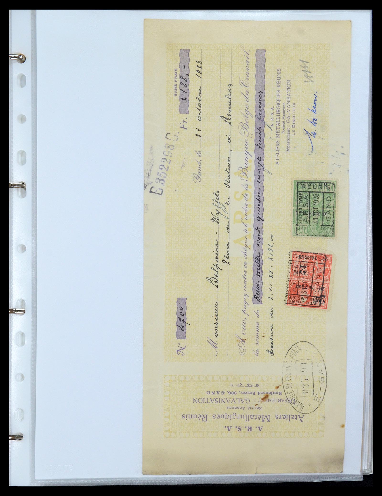 35177 0004 - Postzegelverzameling 35177 België fiscaalzegels 1923-1966.