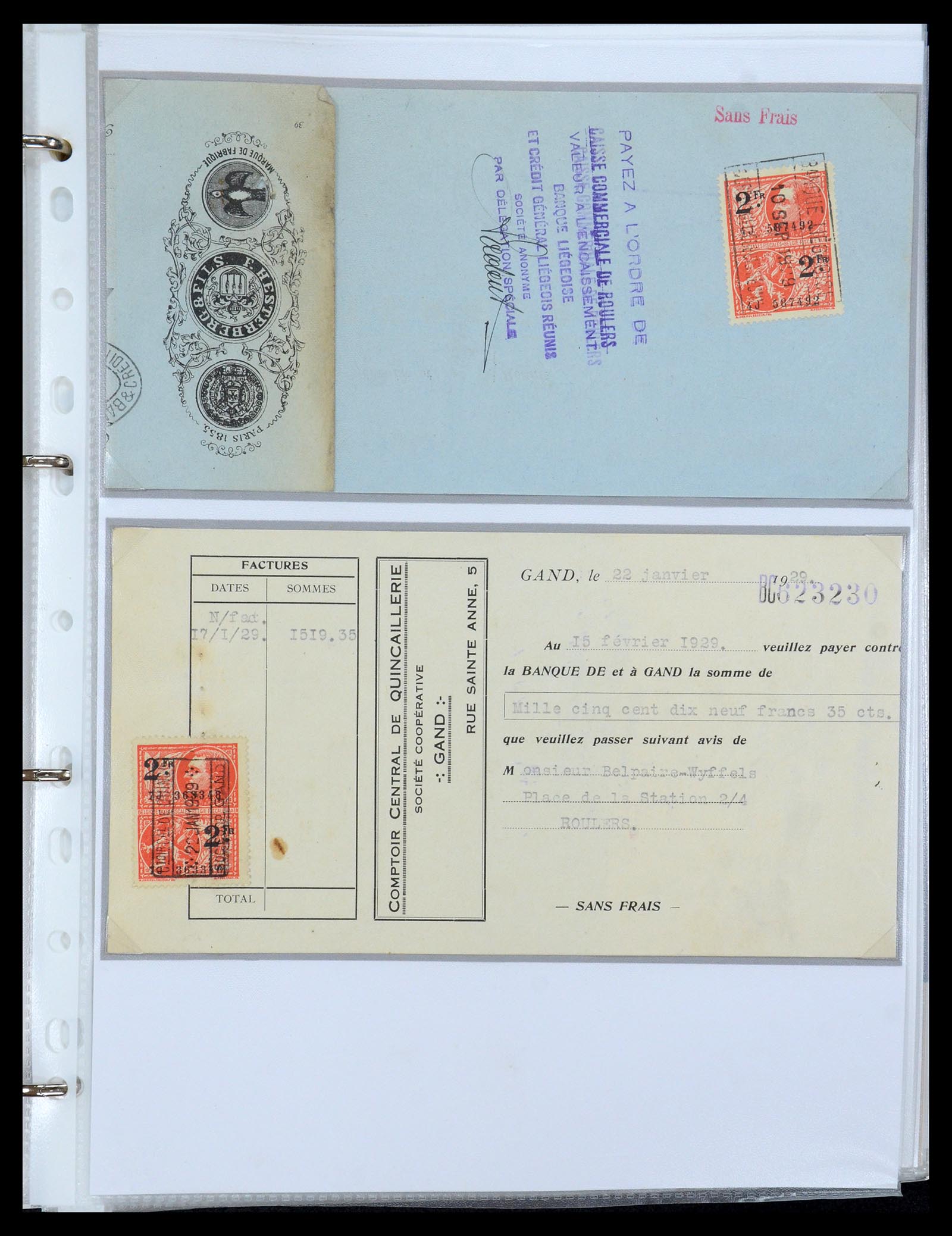35177 0007 - Postzegelverzameling 35177 België fiscaalzegels 1923-1966.