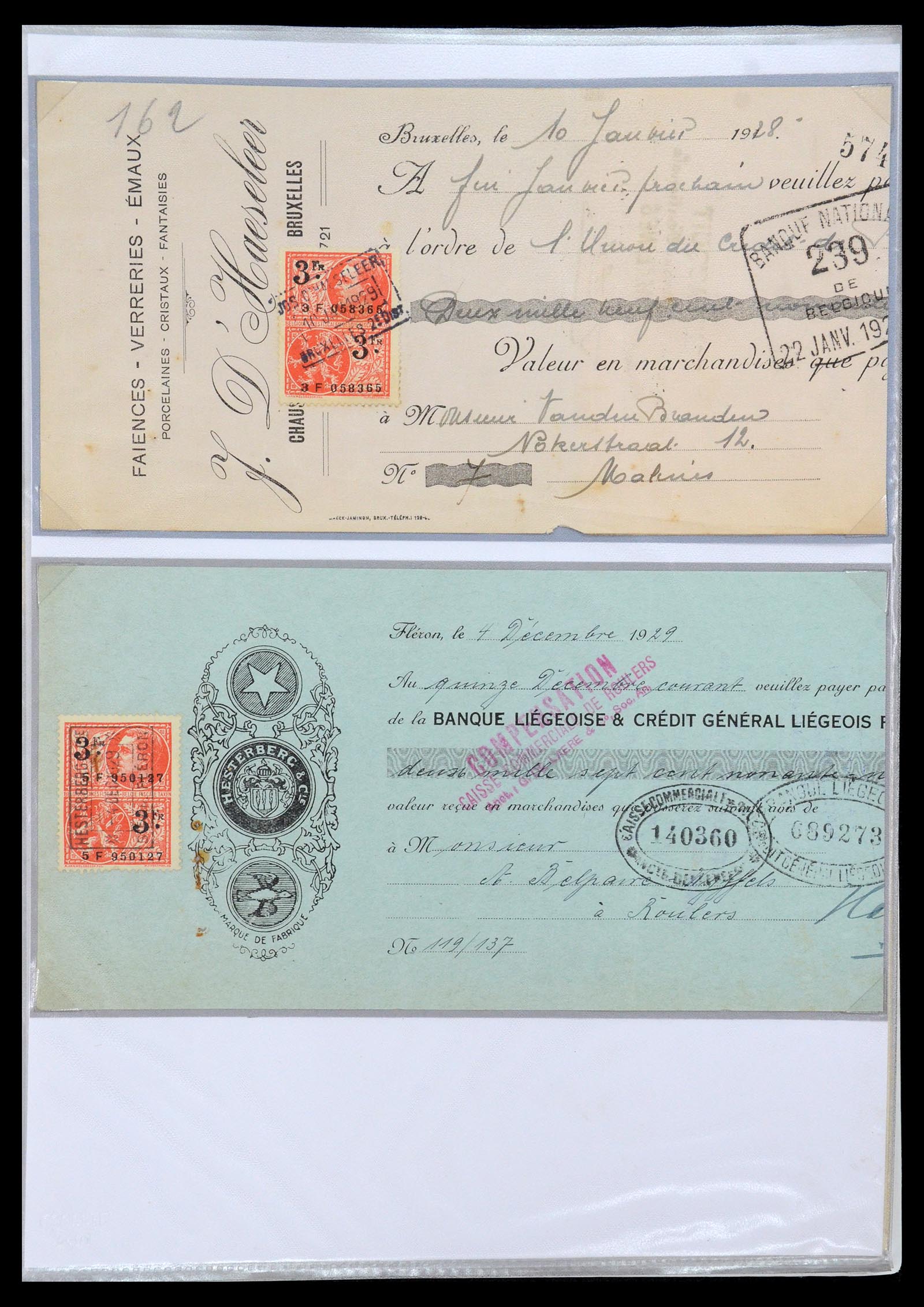 35177 0026 - Postzegelverzameling 35177 België fiscaalzegels 1923-1966.