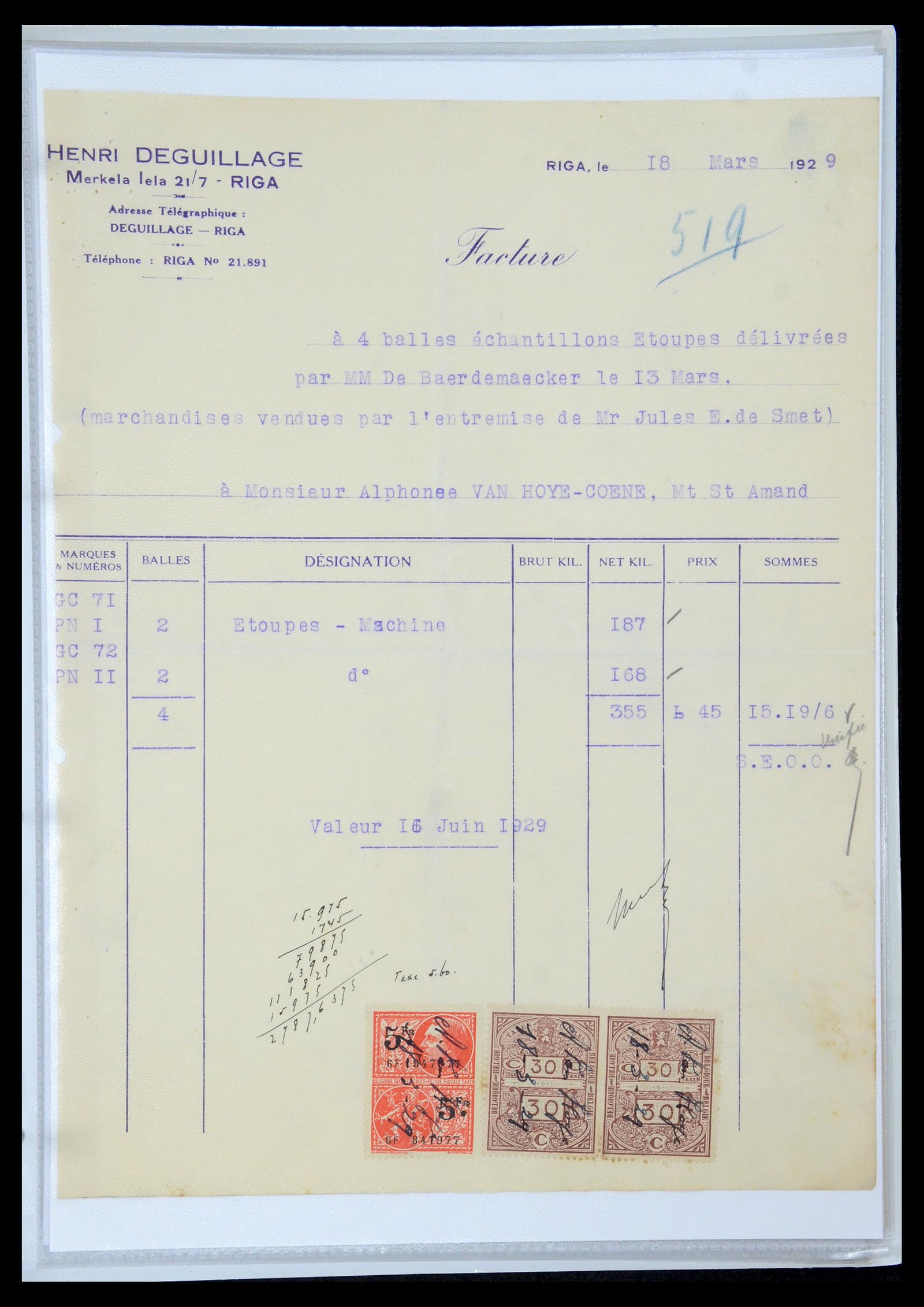 35177 0057 - Postzegelverzameling 35177 België fiscaalzegels 1923-1966.