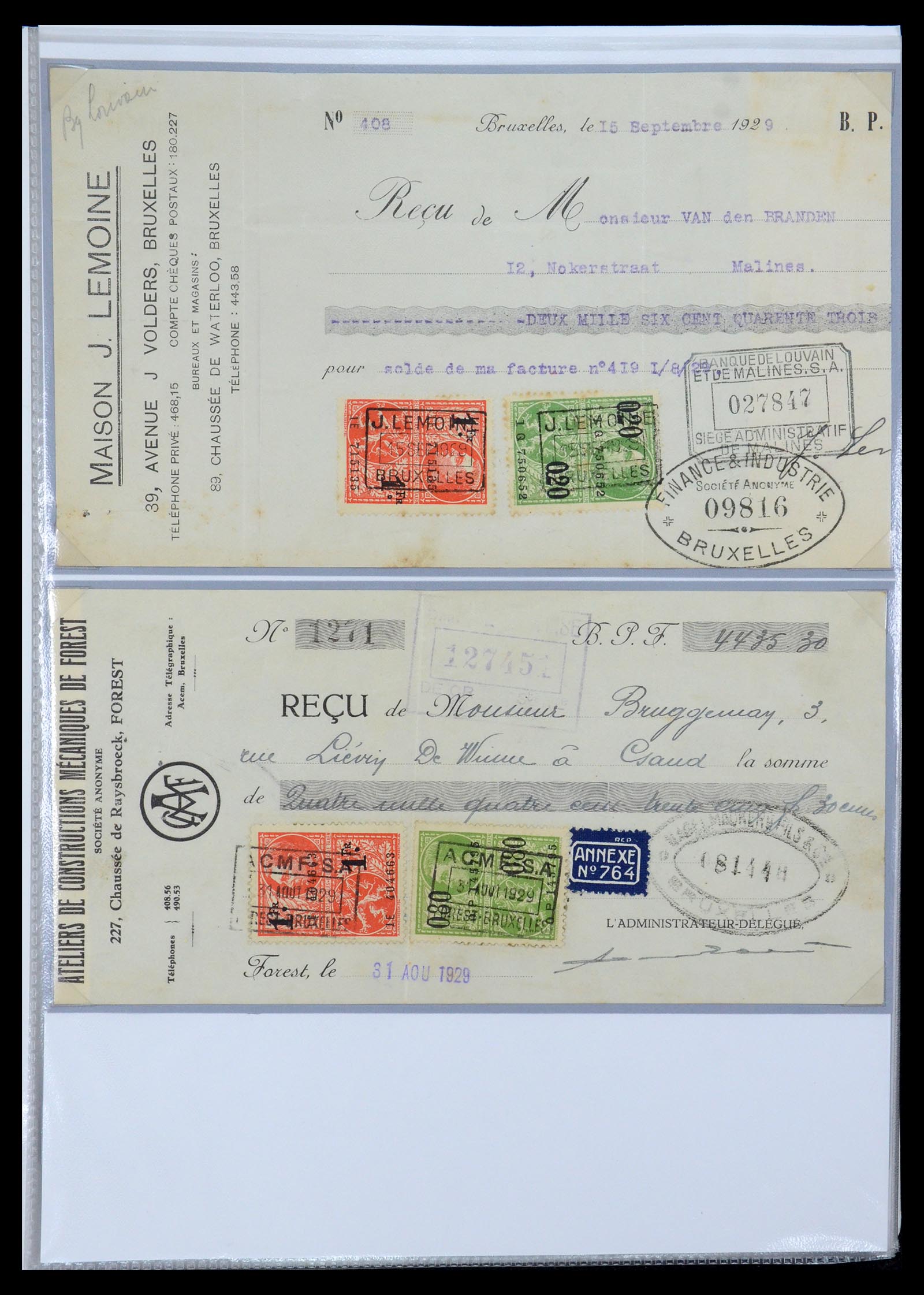 35177 0081 - Postzegelverzameling 35177 België fiscaalzegels 1923-1966.