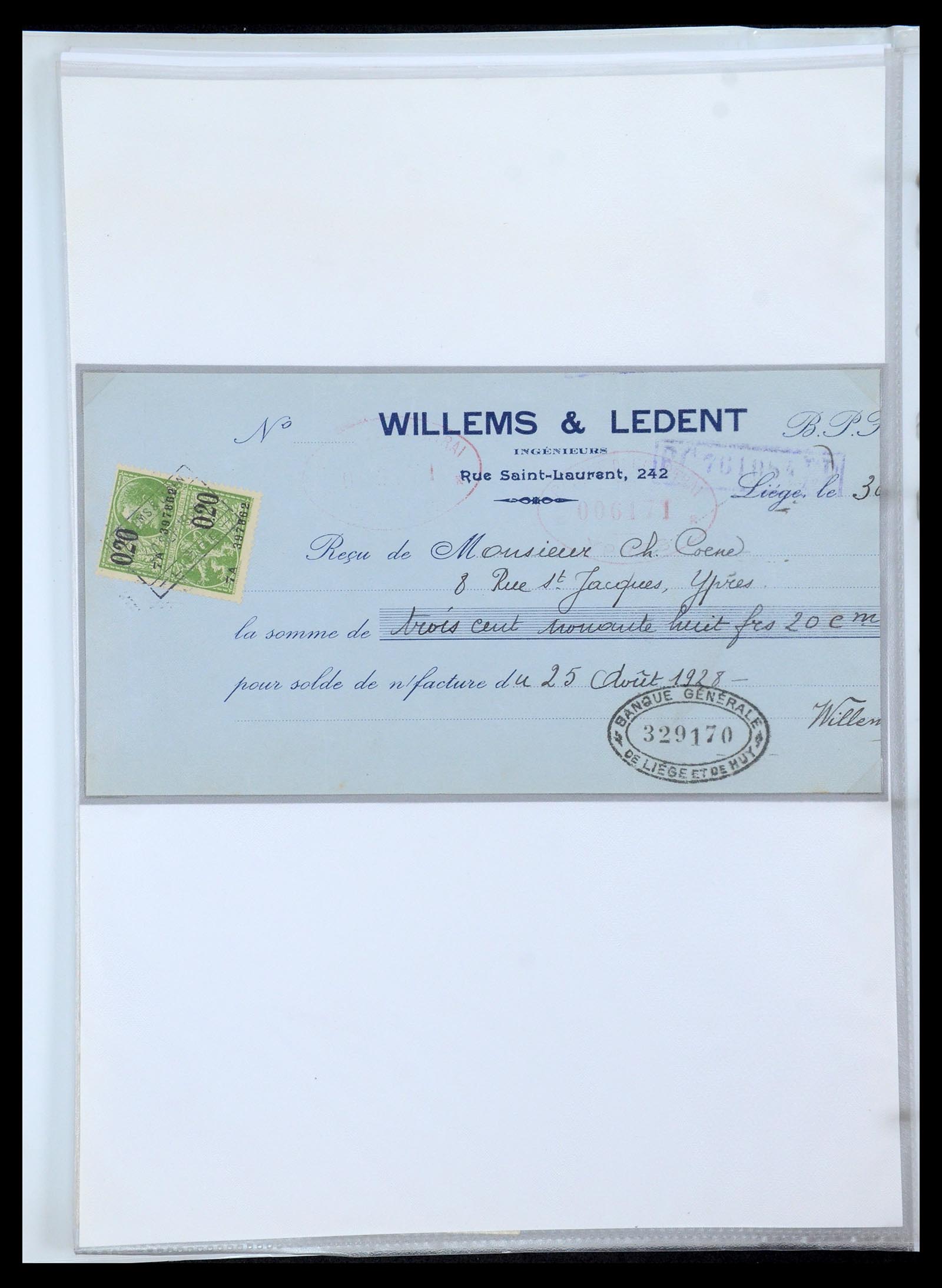35177 0082 - Postzegelverzameling 35177 België fiscaalzegels 1923-1966.