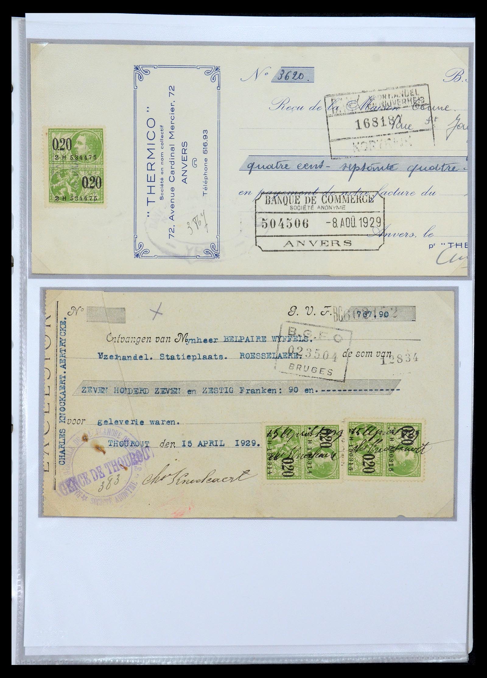 35177 0085 - Postzegelverzameling 35177 België fiscaalzegels 1923-1966.