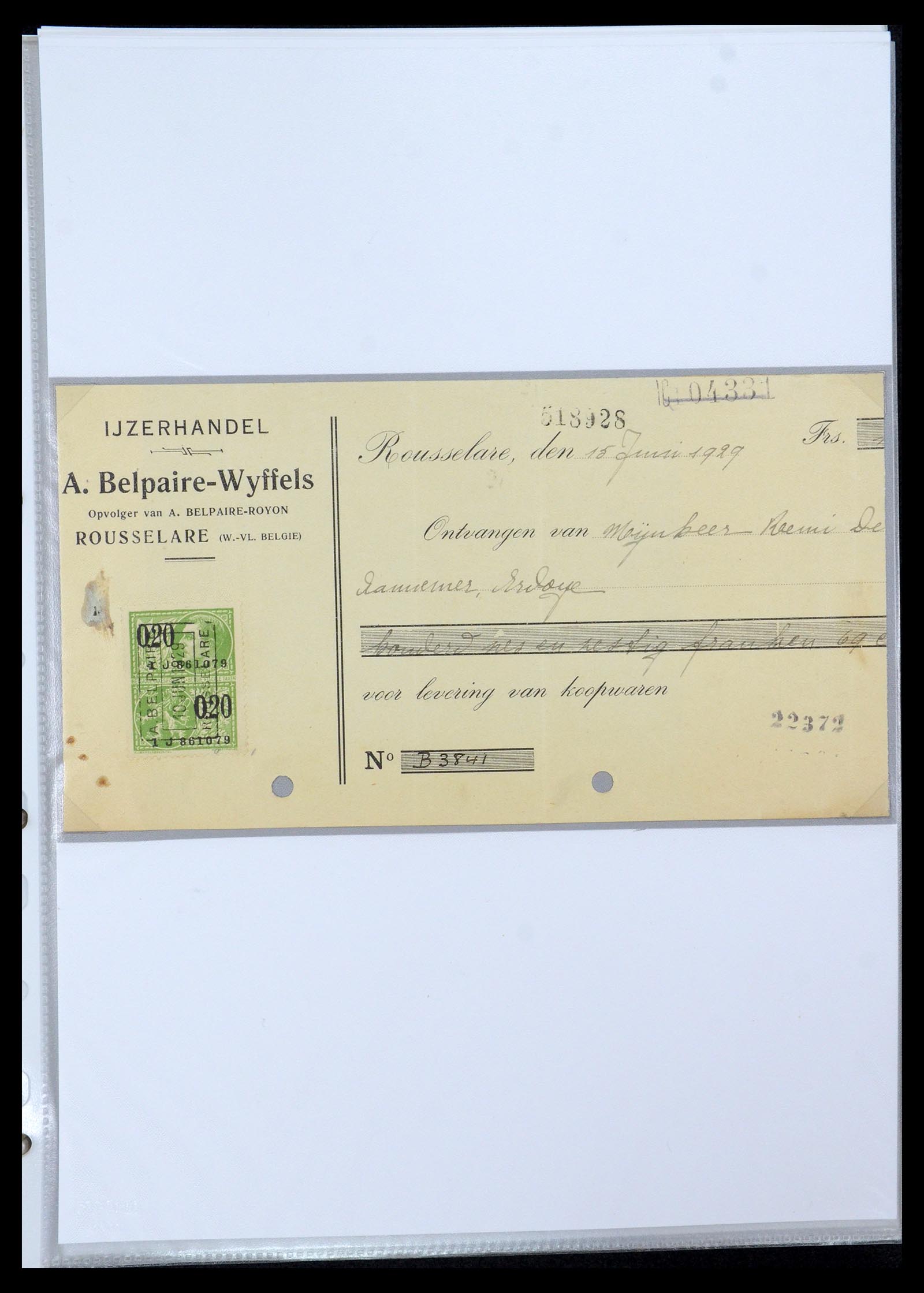35177 0089 - Postzegelverzameling 35177 België fiscaalzegels 1923-1966.