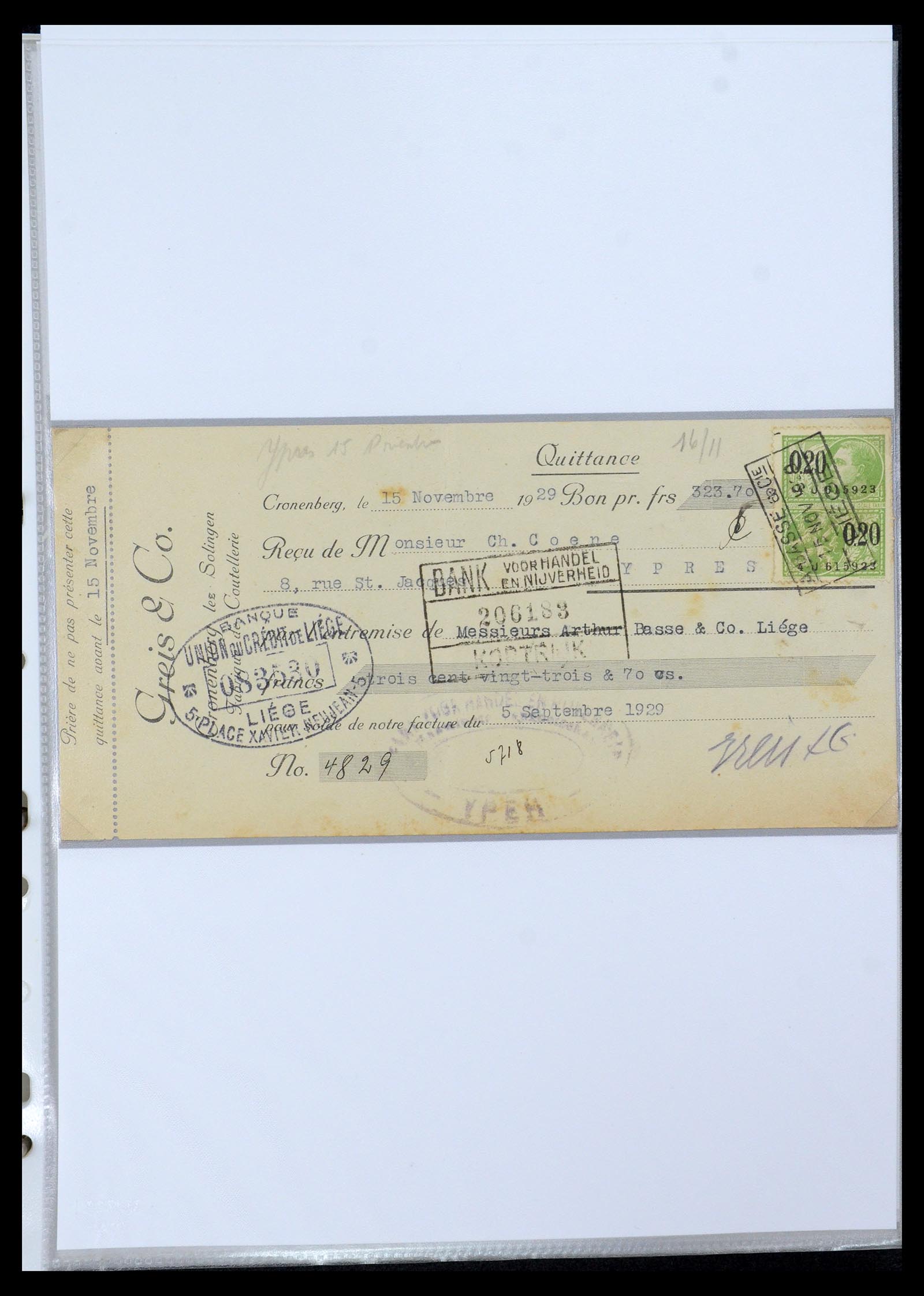 35177 0093 - Postzegelverzameling 35177 België fiscaalzegels 1923-1966.