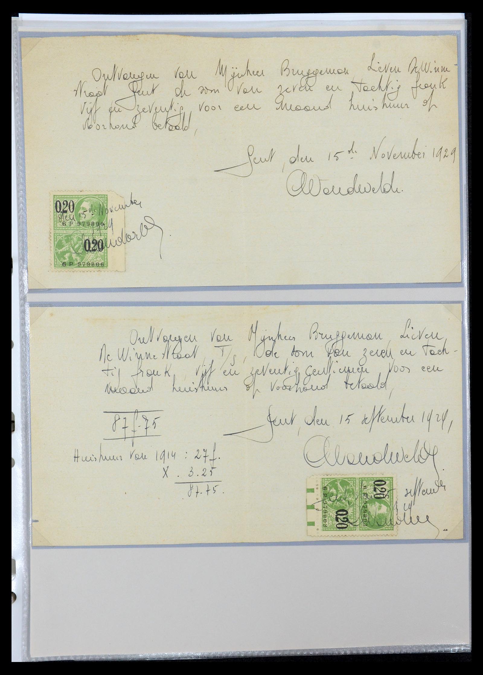 35177 0097 - Postzegelverzameling 35177 België fiscaalzegels 1923-1966.