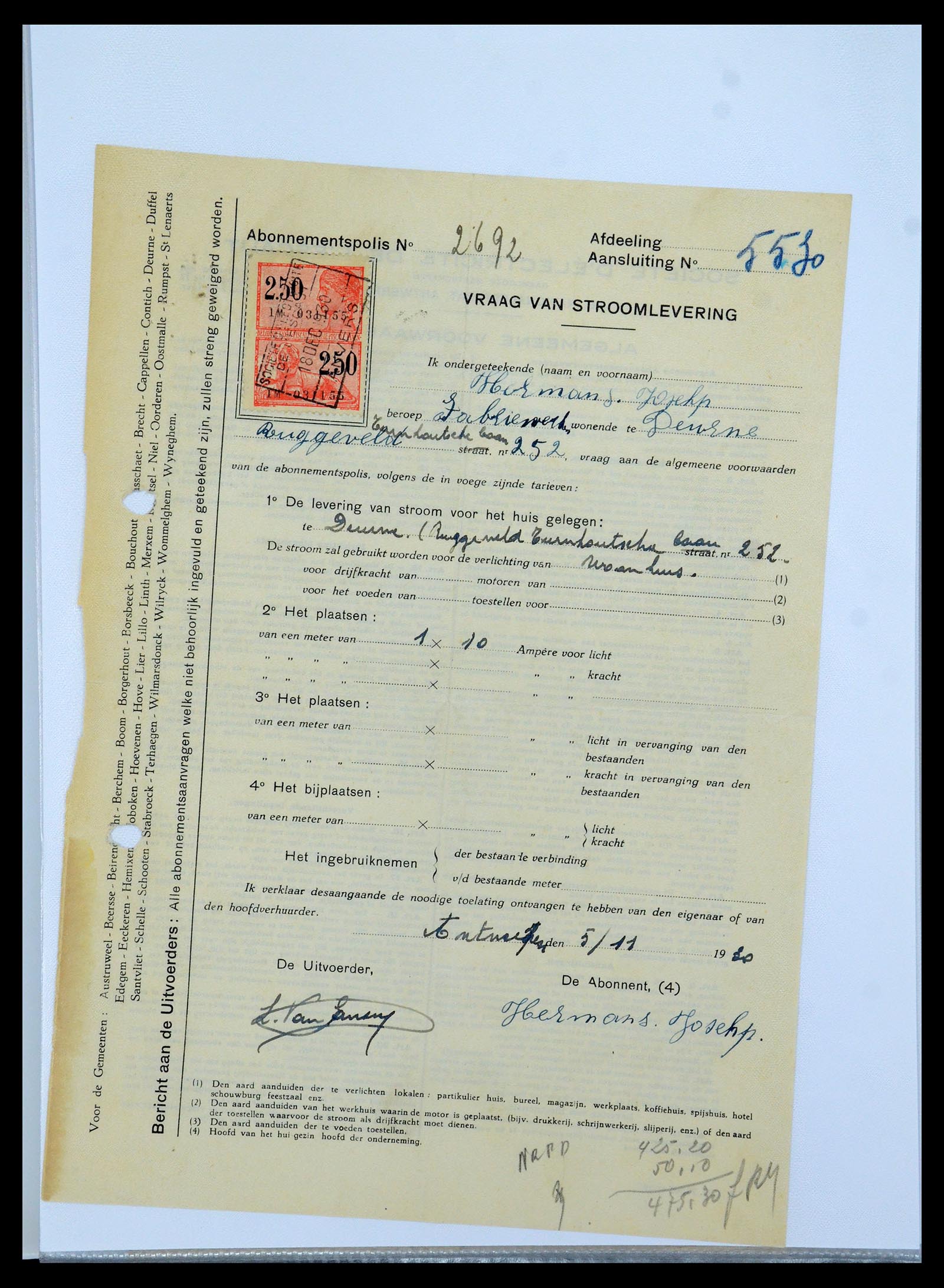 35177 1225 - Postzegelverzameling 35177 België fiscaalzegels 1923-1966.